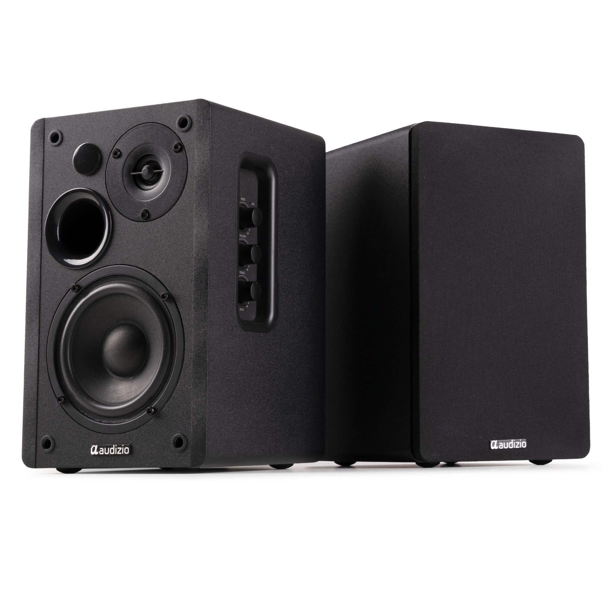 Audibax Elipse 6 Black - Paire Enceintes Hi-Fi Passives Étagère 40W - Support Mural Inclus