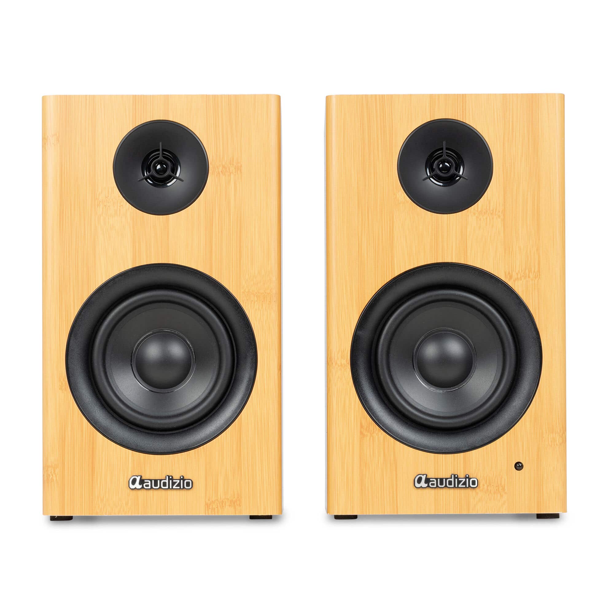 Audizio BS15 Enceintes Bibliothèque BT Actives 60W Bambou