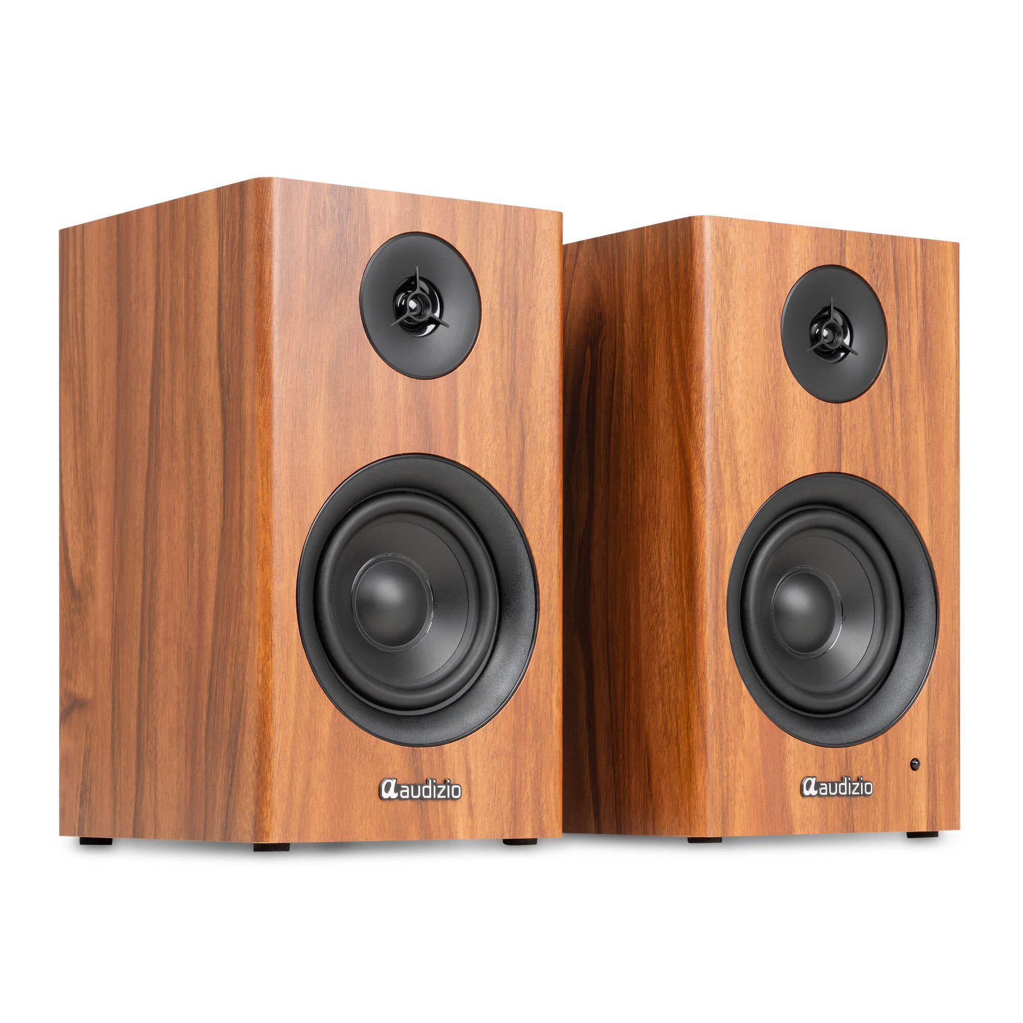 Audizio BS15 Enceintes Bibliothèque BT Actives 60W Merisier