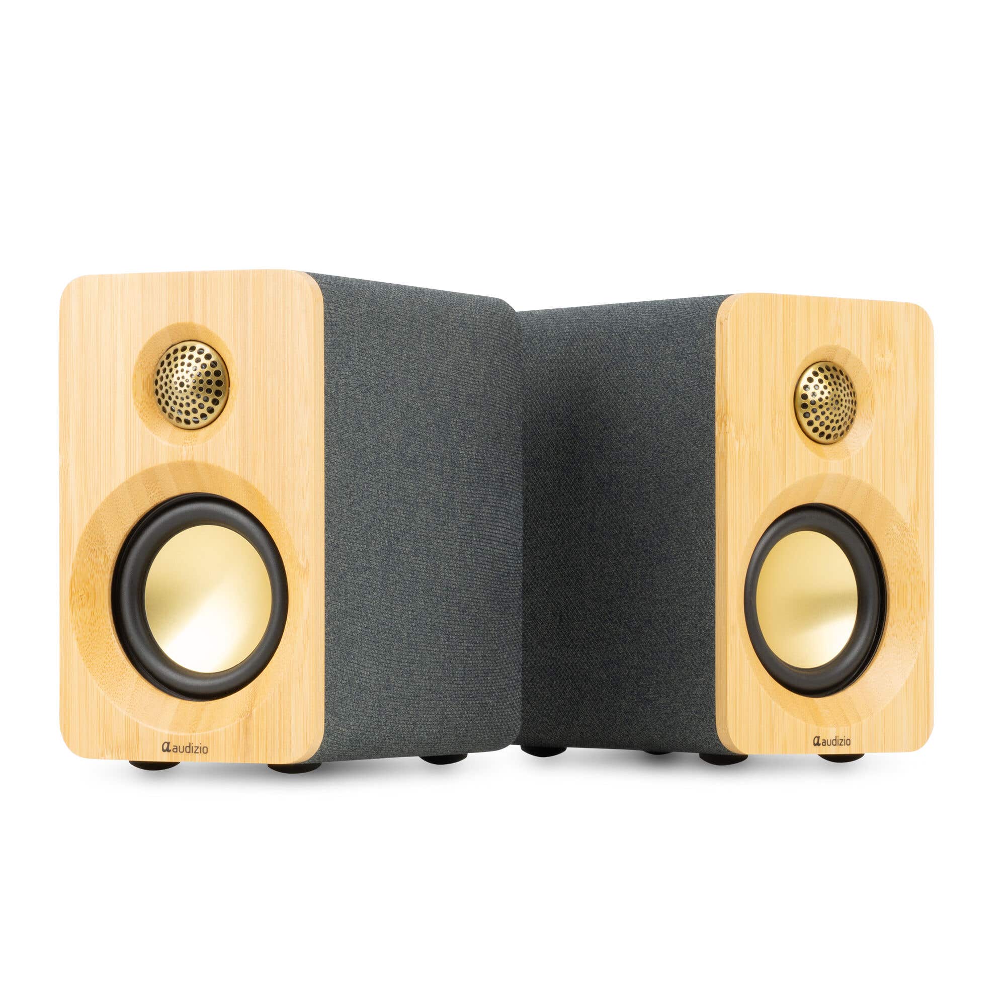 Audizio KS16 - Enceintes Bibliothèque Actives BT 100W - Bambou