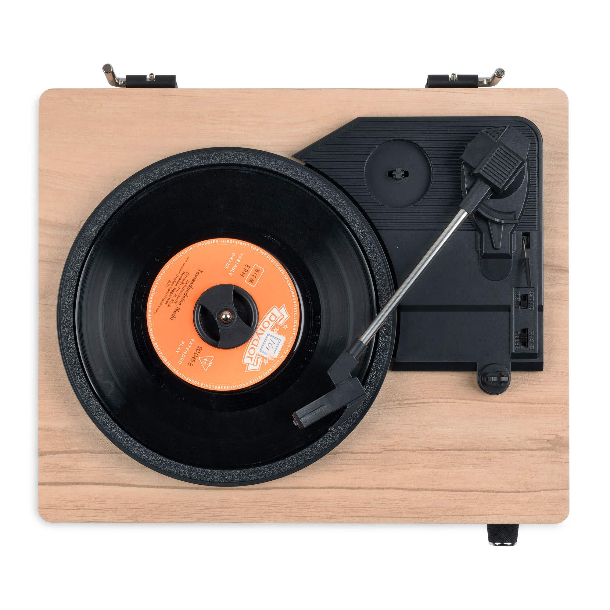 Audizio Irvine - Platine Vinyle Bluetooth avec Haut-parleurs Intégrés pour Disques 33, 45 et 78 Tours - Bambou