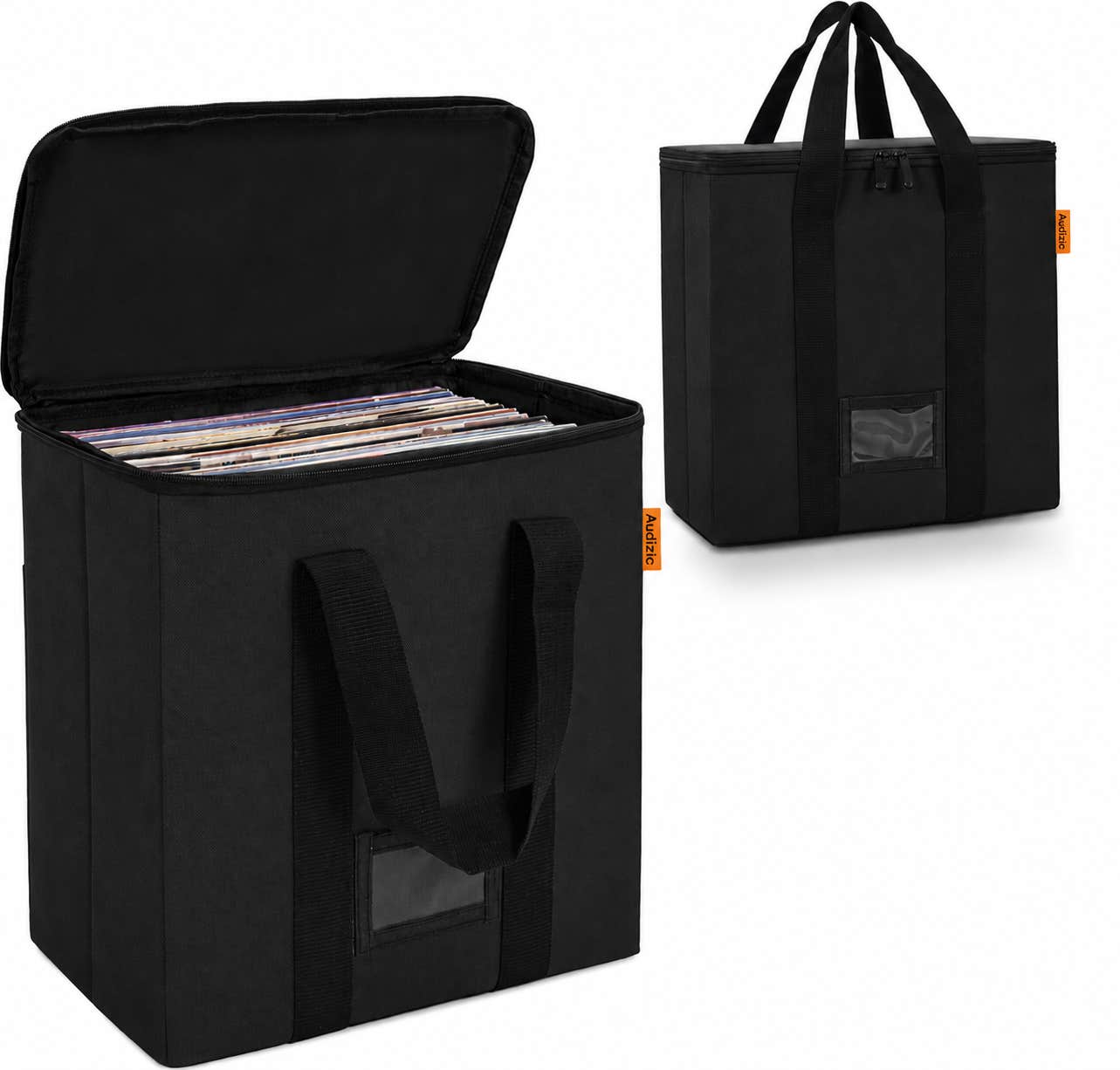 Audizio VCB50 – Sac de Transport pour 50 Disques Vinyles 33 Tours Noir 