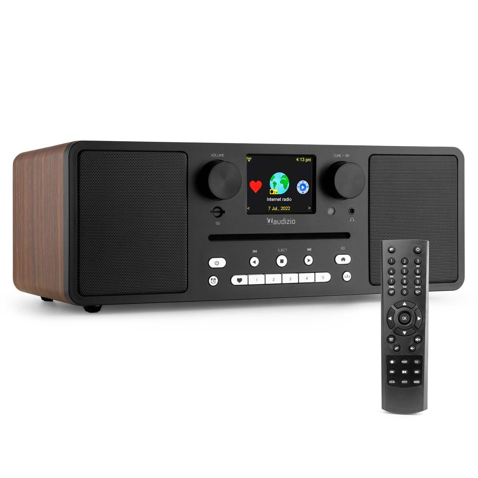 Audizio Naples Radio DAB+ Stéréo avec Bluetooth 60W - Marron