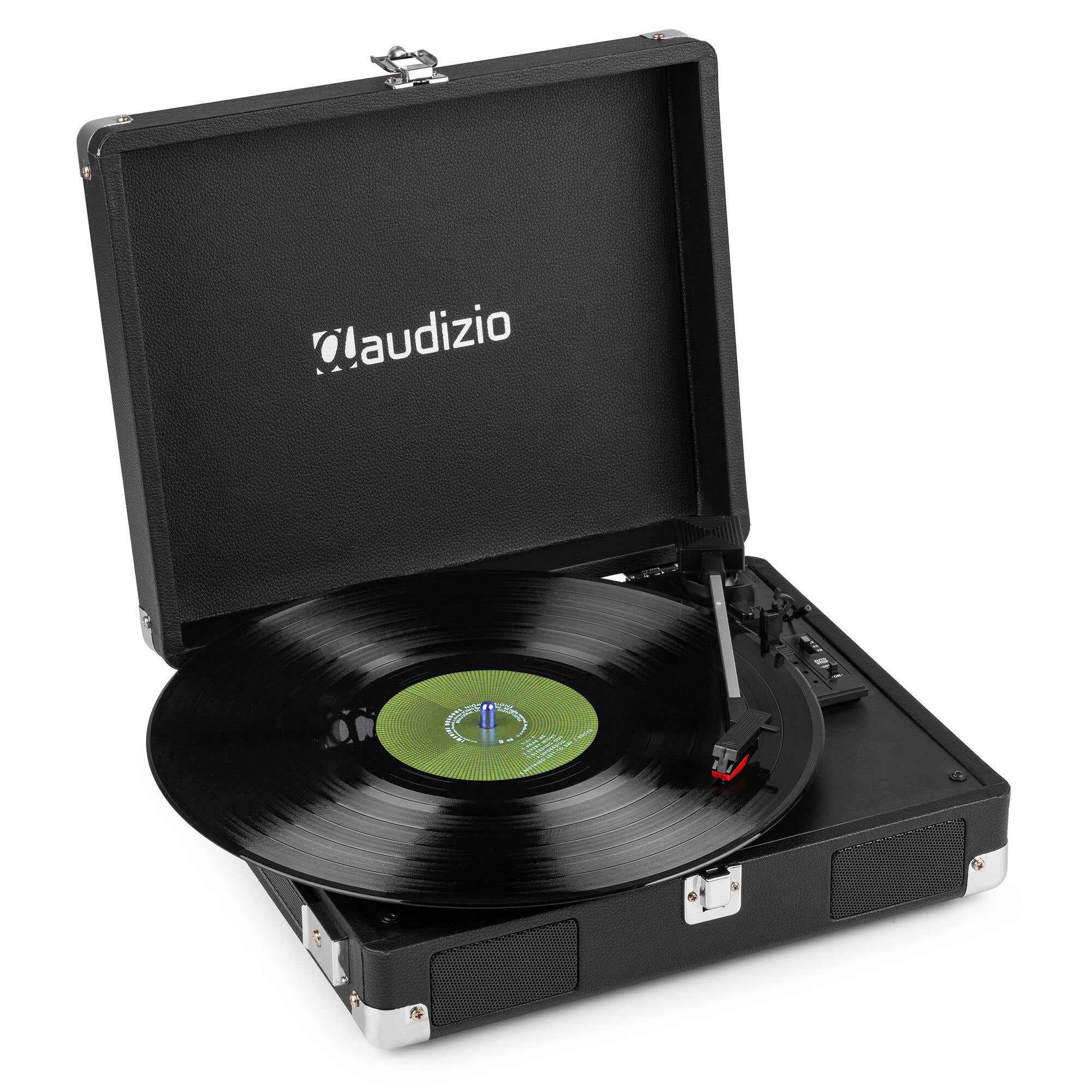 Audizio RP111BK Platine Vinyle Valise avec Haut-Parleurs Intégrés - Noire