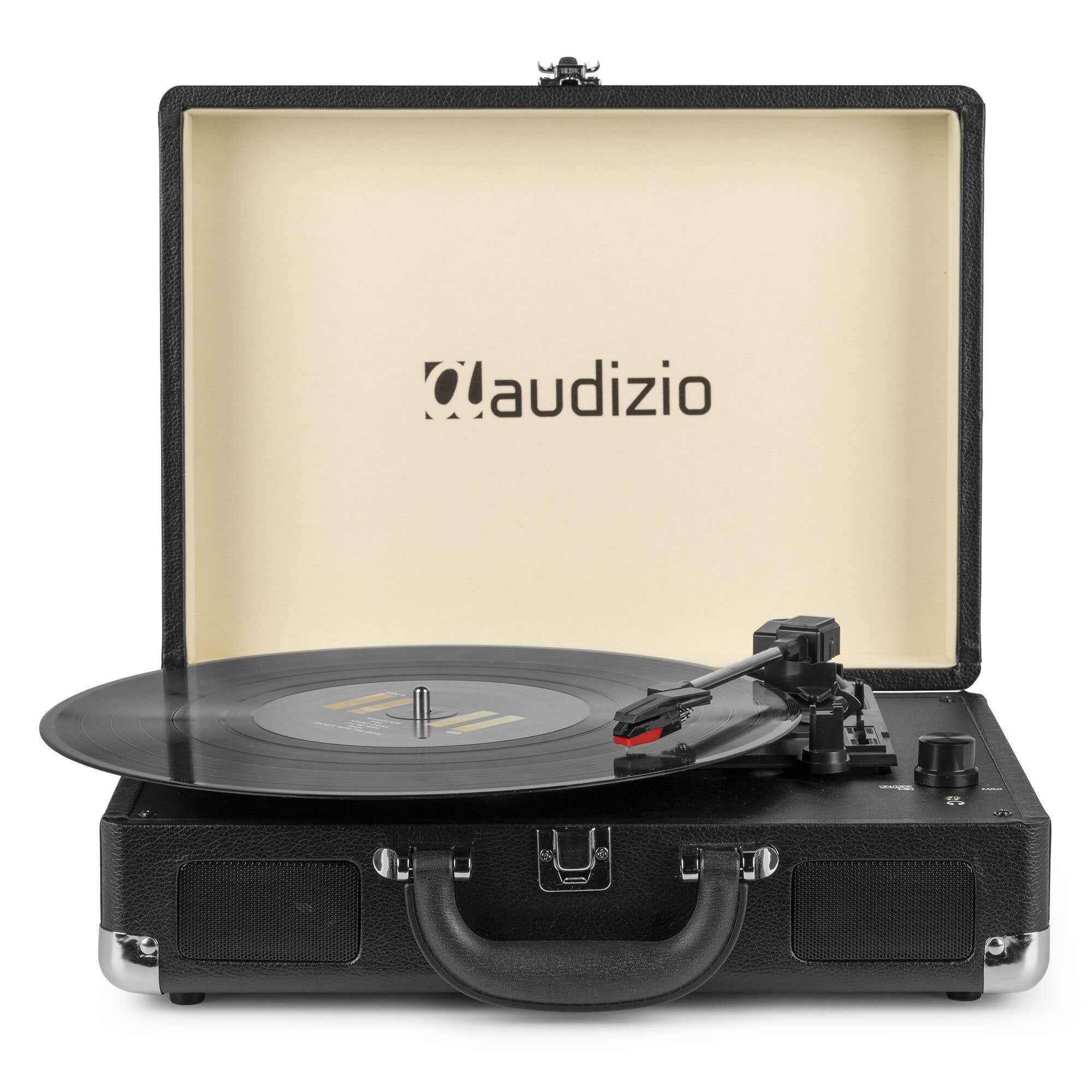 Audizio RP114BK - Platine Vinyle Rétro avec Haut-Parleurs Intégrés - Noir