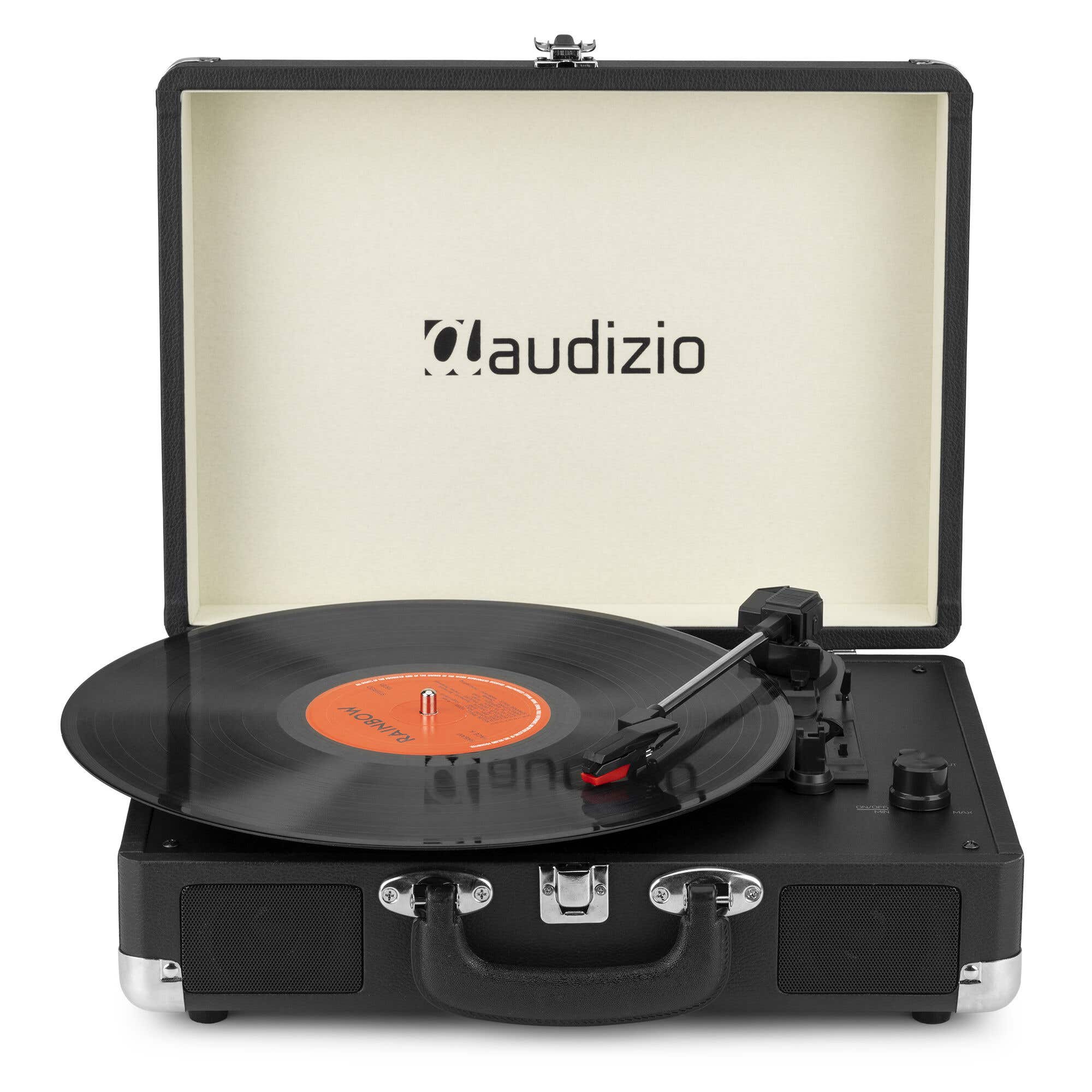 Audizio RP116BK - Platine Vinyle Rétro avec Bluetooth 5.0 IN & OUT, Haut-Parleurs Intégrés - Noire