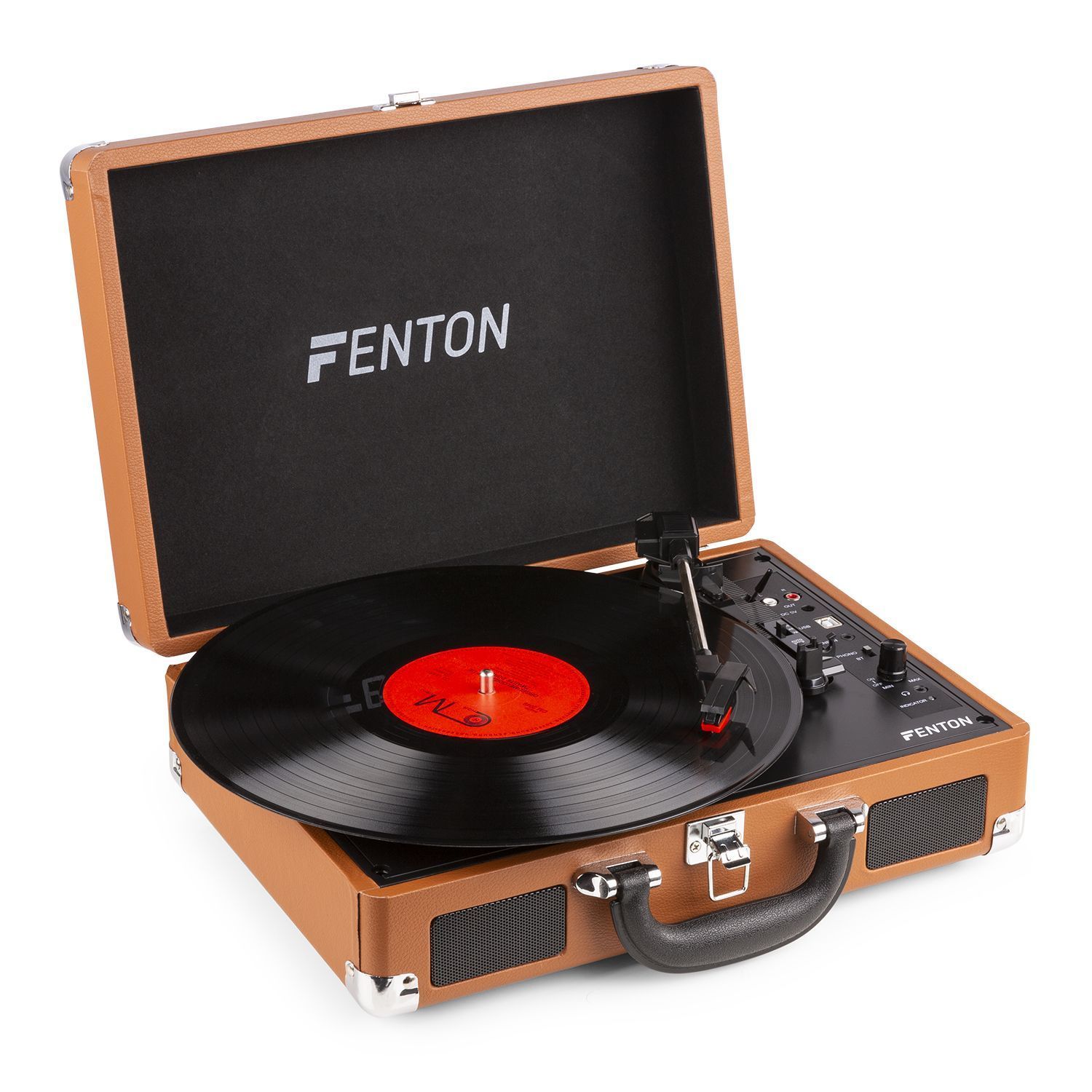 Fenton RP115F - Platine vinyle vintage Bluetooth à 3 vitesses - Marron