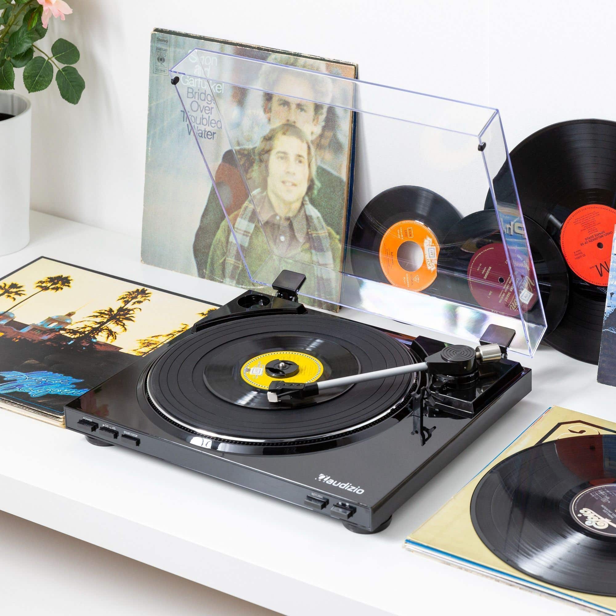 Platine Vinyle Audizio RP340 Avec Stylet Audio Technica - 33/45 Tours, Pieds Anti-vibration - Tourne-disque Premium - 6