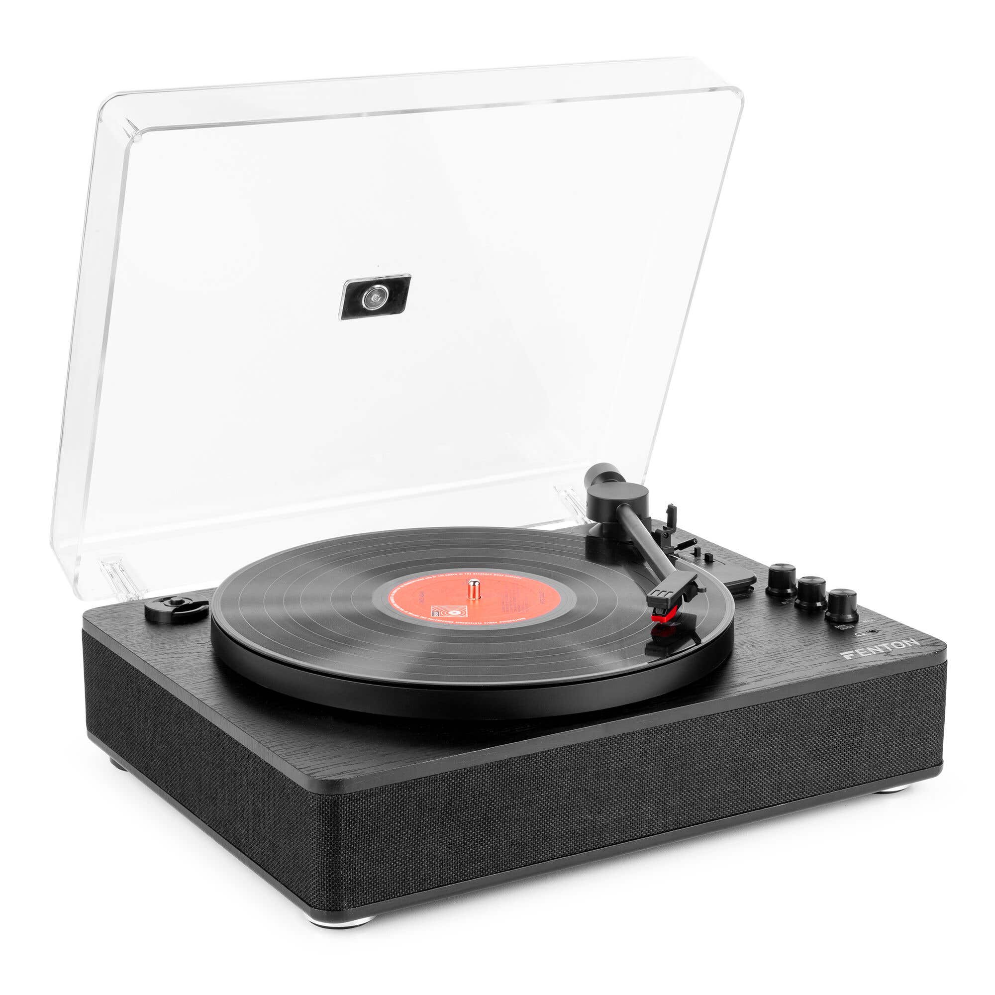 Fenton RP162B - Platine Vinyle Bluetooth avec Haut-Parleurs Intégrés - Noir
