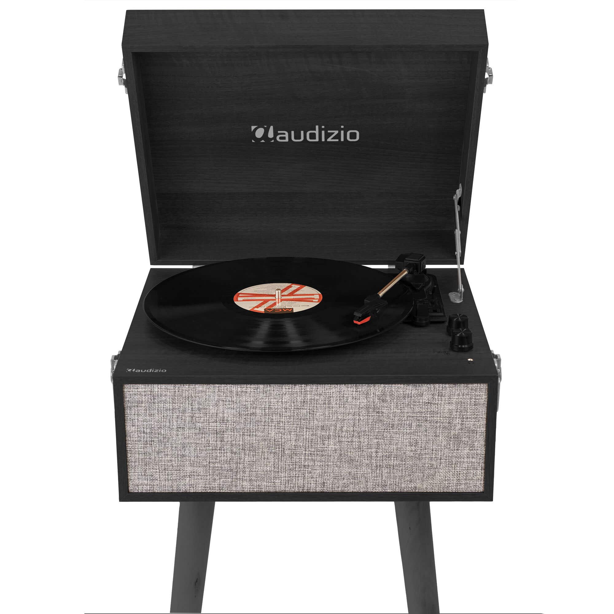 Audizio Fremont Platine Vinyle Meuble Bluetooth et Pieds Amovibles - Noire 