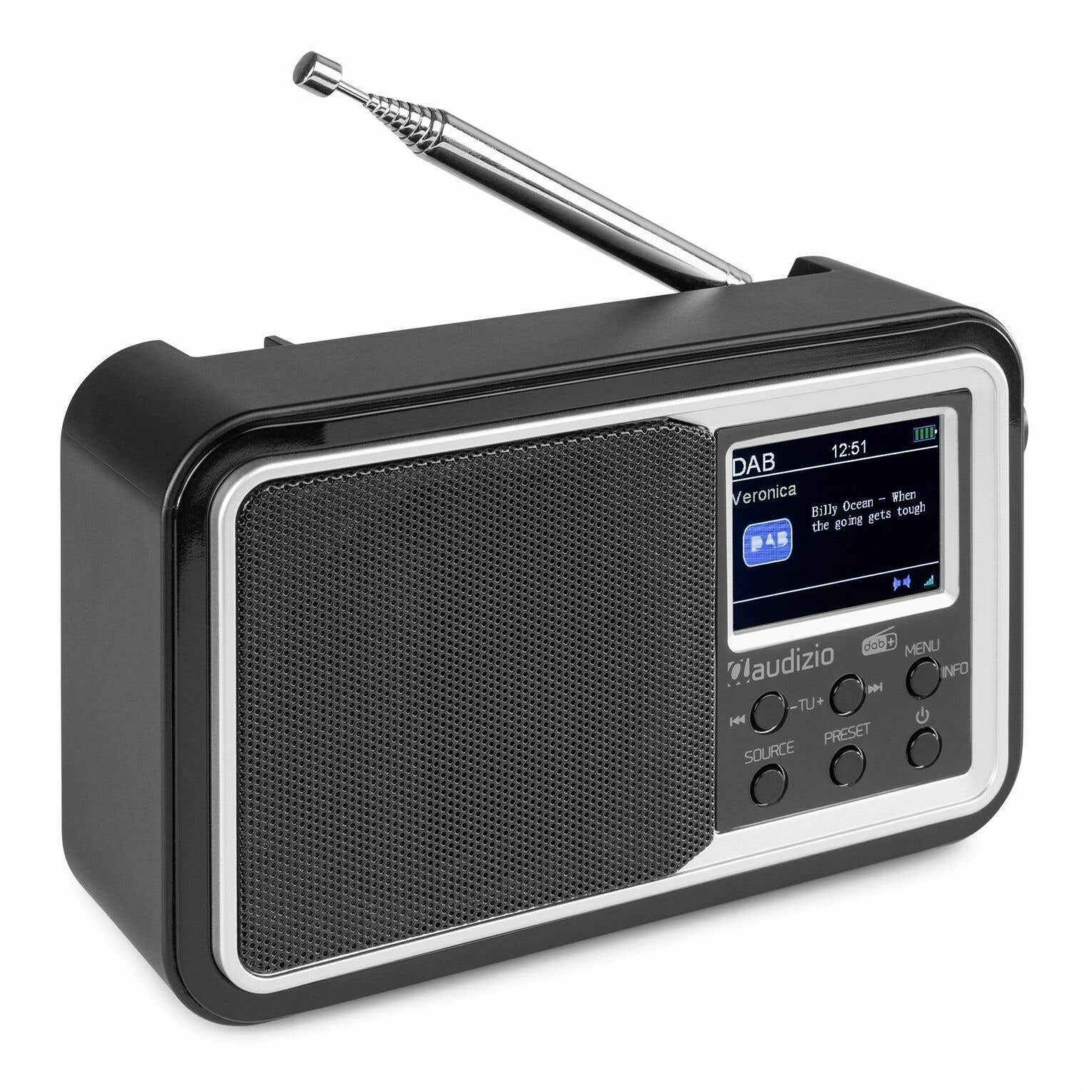 Audizio Anzio Radio DAB Portable avec Batterie et Bluetooth - Noir