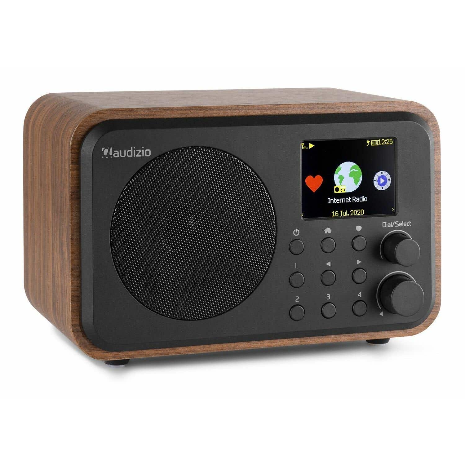 Audizio Venice Radio Internet WIFI avec Batterie et Technologie sans Fil Bluetooth - Bois/Noir
