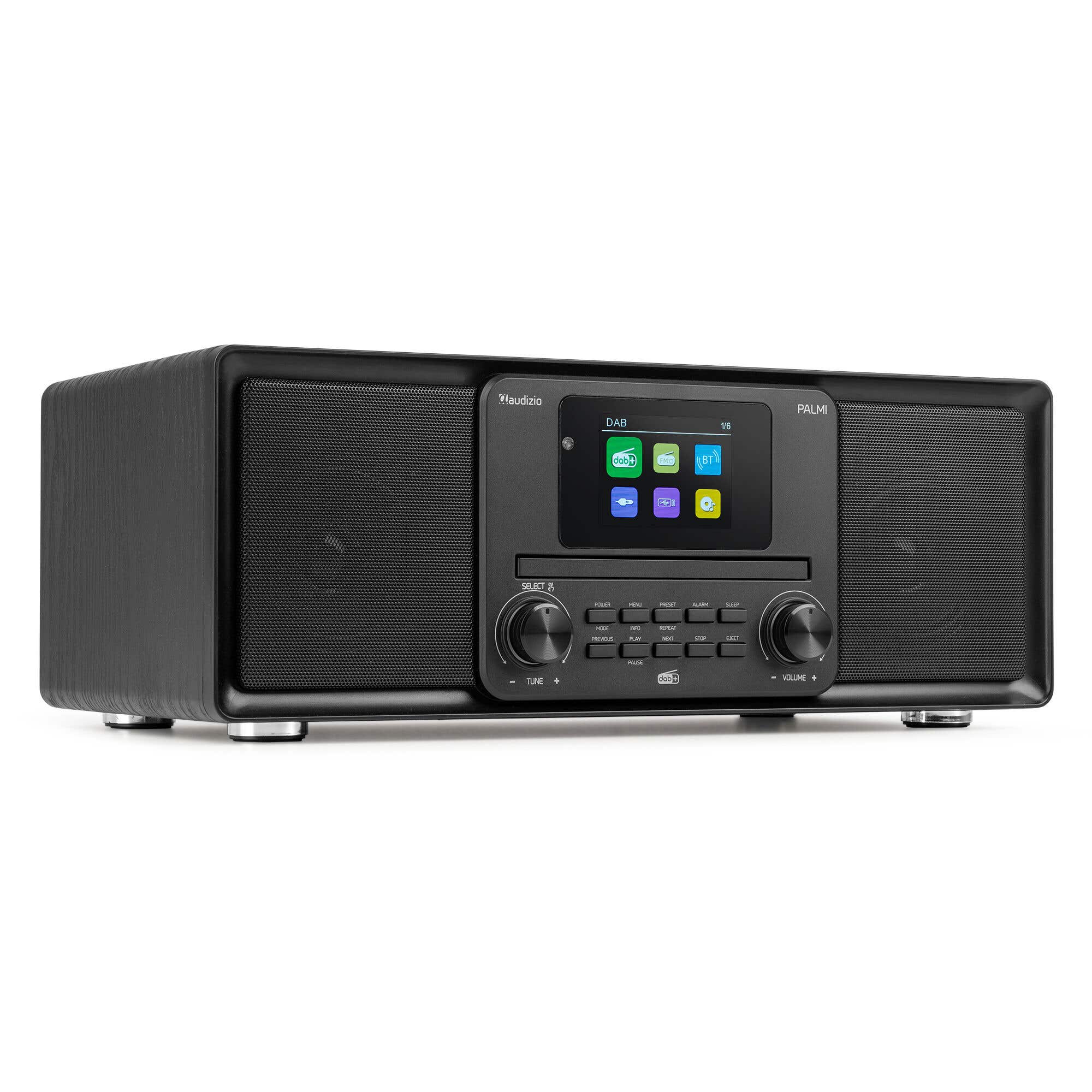 Audizio Palmi - Radio DAB+/FM Tout-en-Un avec Lecteur CD, Bluetooth, USB - Noir