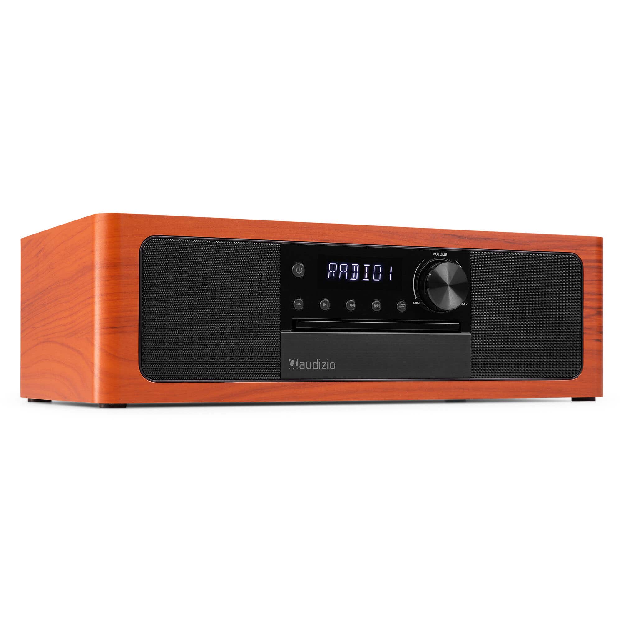 Audizio Lunata - Radio DAB+ Hi-Fi Premium finition Cerisier avec Lecteur CD et BT sans fil - Système Audio Simple et Élégant 