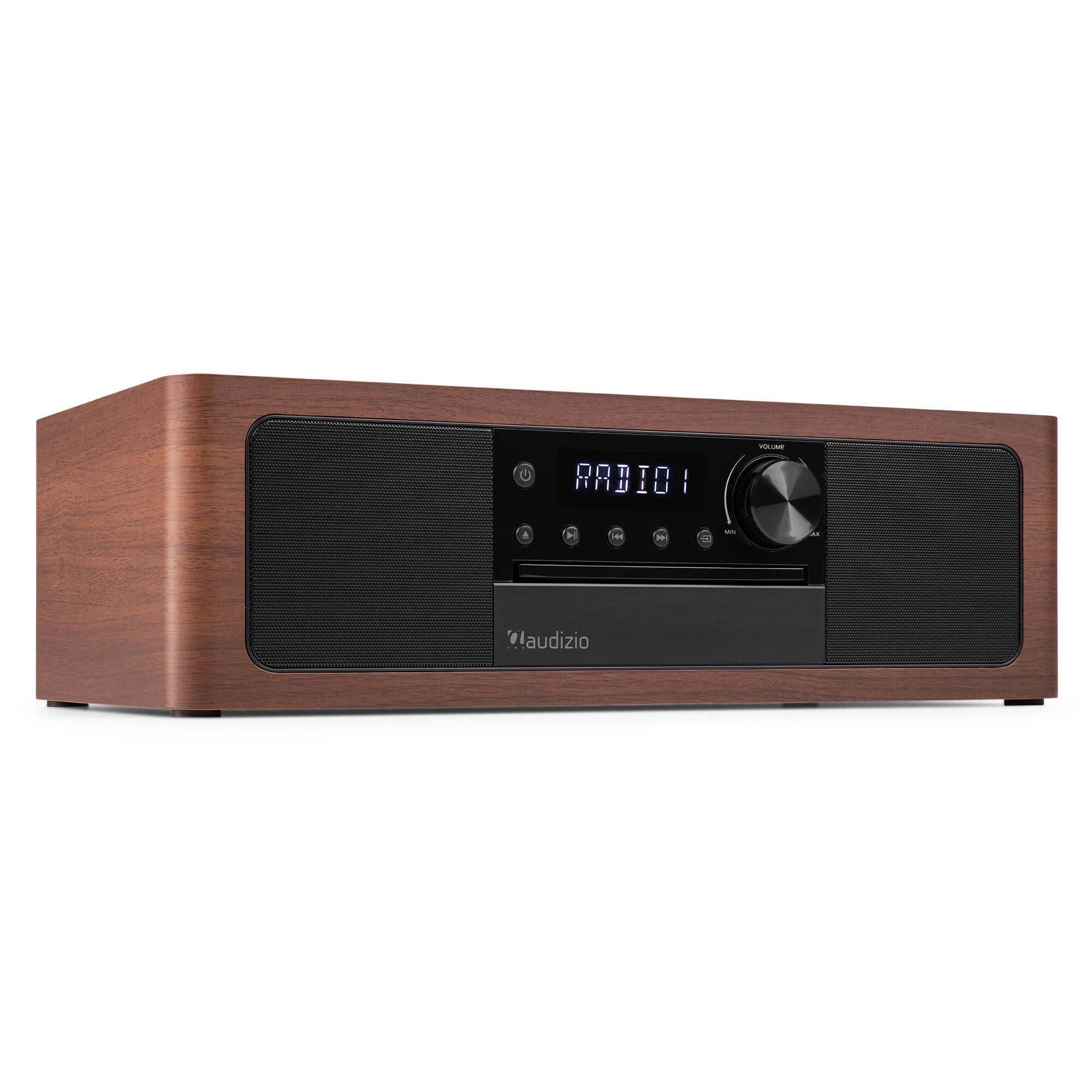 Audizio Lunata - Radio DAB+ Hi-Fi Premium finition Wengé avec Lecteur CD et BT sans fil - Système Audio Simple et Élégant 