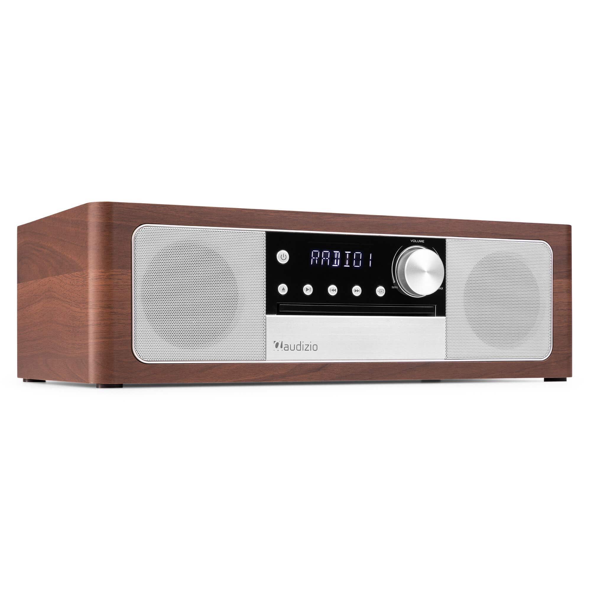 Audizio Lunata - Radio DAB+ Hi-Fi Premium finition Noyer avec Lecteur CD et BT sans fil - Système Audio Simple et Élégant 
