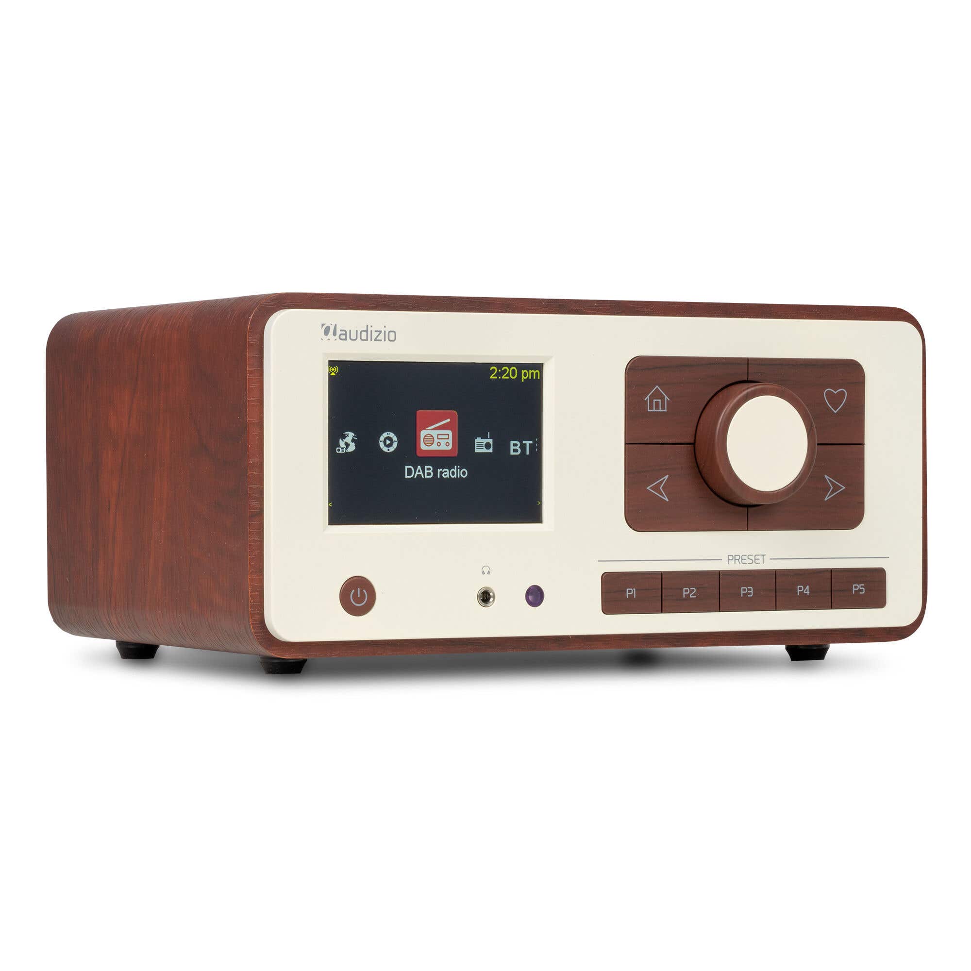 Audizio Dozza - Radio Internet Wi-Fi DAB+ FM avec BT 5.3 - Couleur Noyer