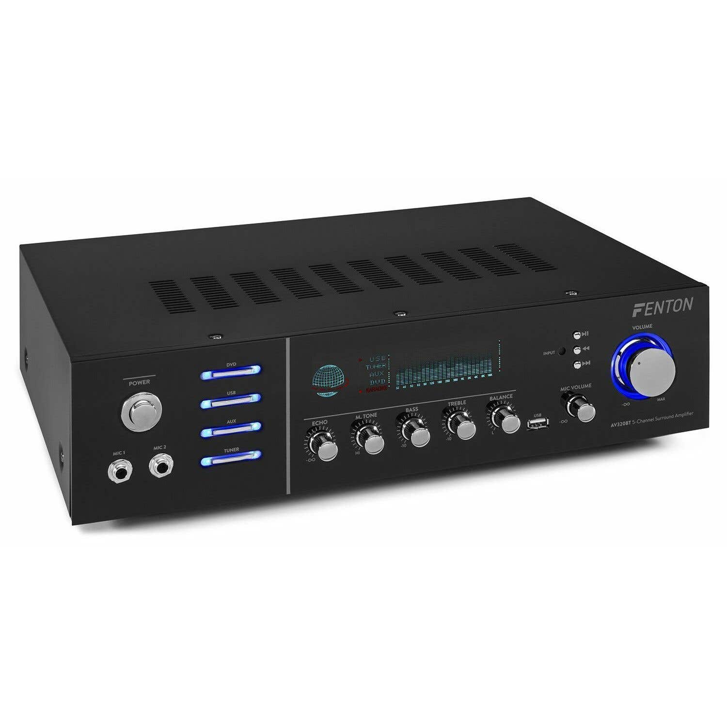 Fenton AV320BT 5-kanaals HiFi versterker met Bluetooth en USB