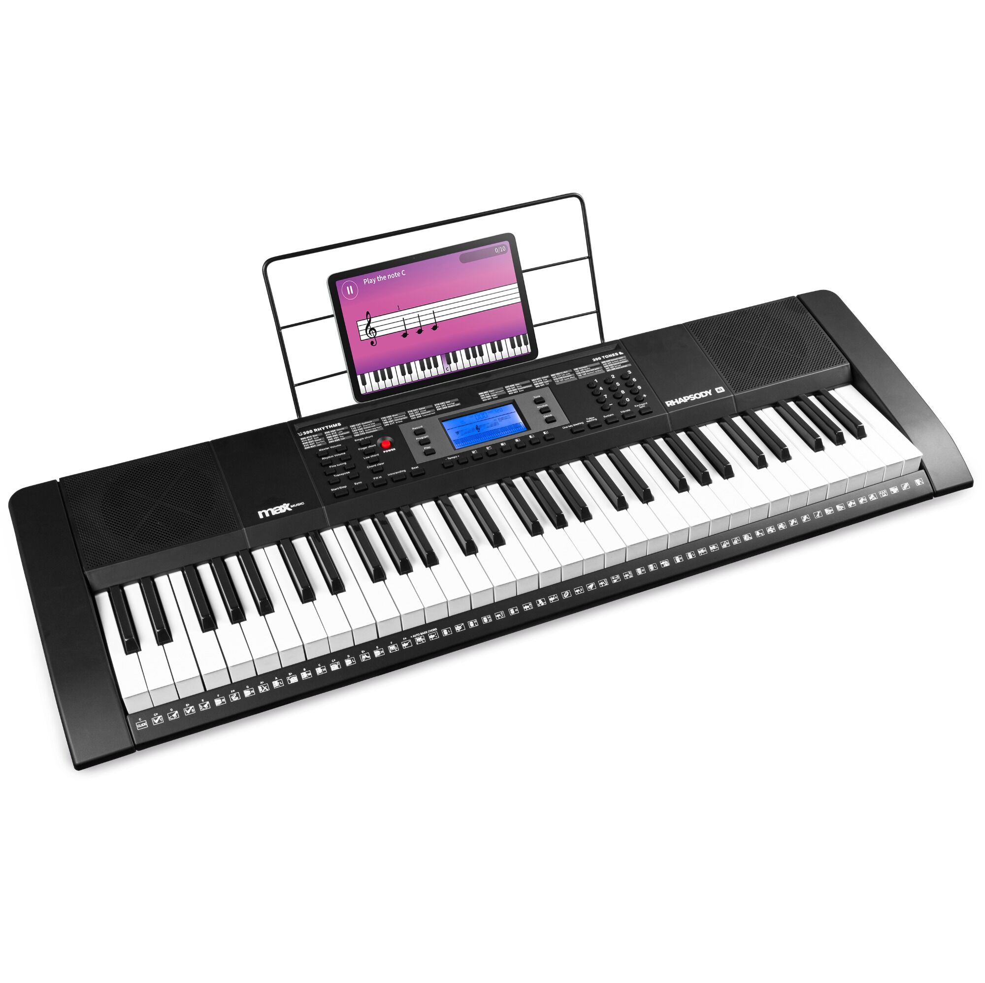 Max Rhapsody61 – Clavier Électronique 61 Touches Débutant - avec Écran