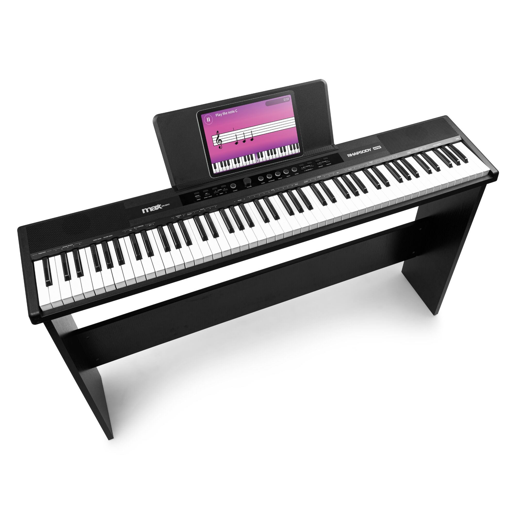 Max RhapsodyDP88W – Piano Électronique 88 Touches pour Musicien Confirmé avec Meuble en Bois et Pédale de Sustain