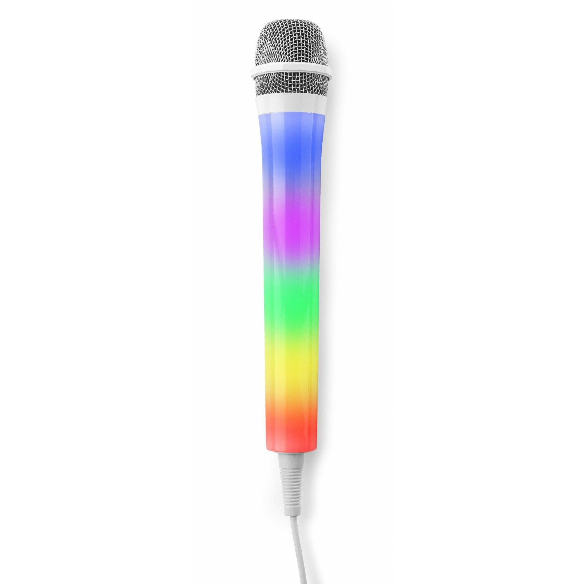 Fenton KMD55W Microphone karaoké blanc avec éclairage LED