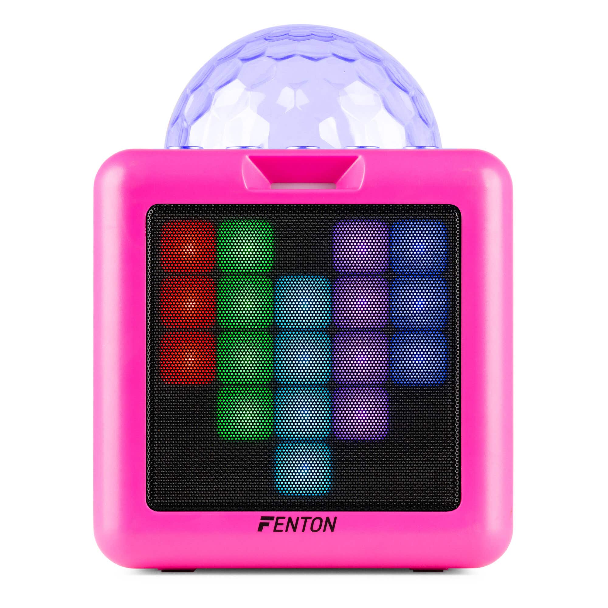 Fenton KAR15P Enceinte Karaoké Enfant Bluetooth sur Batterie avec 2 Micros - Rose