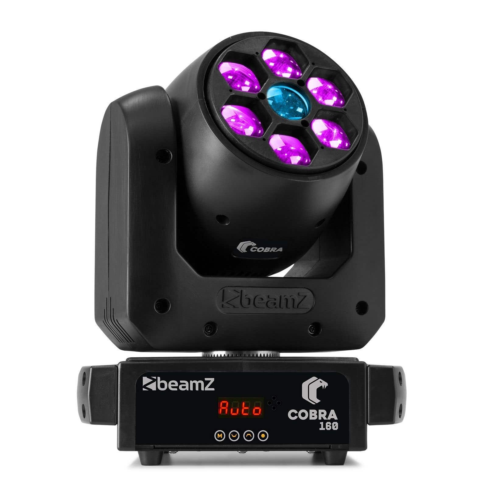 BeamZ Cobra 160 - Lyre Spot LED 160W avec Effet B-Eye RGBW - Moving Head DJ et Éclairage Scénique DMX