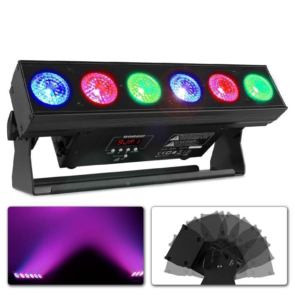 BeamZ BBB612 - Barre 6 LEDS 12W, sur Batterie et Mode DMX
