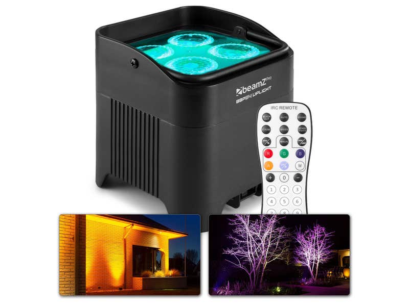 BeamZ BBP54 - Projecteur PAR Batterie d’Extérieur, 48W, 4x 12W RGBAW-UV, W-DMX