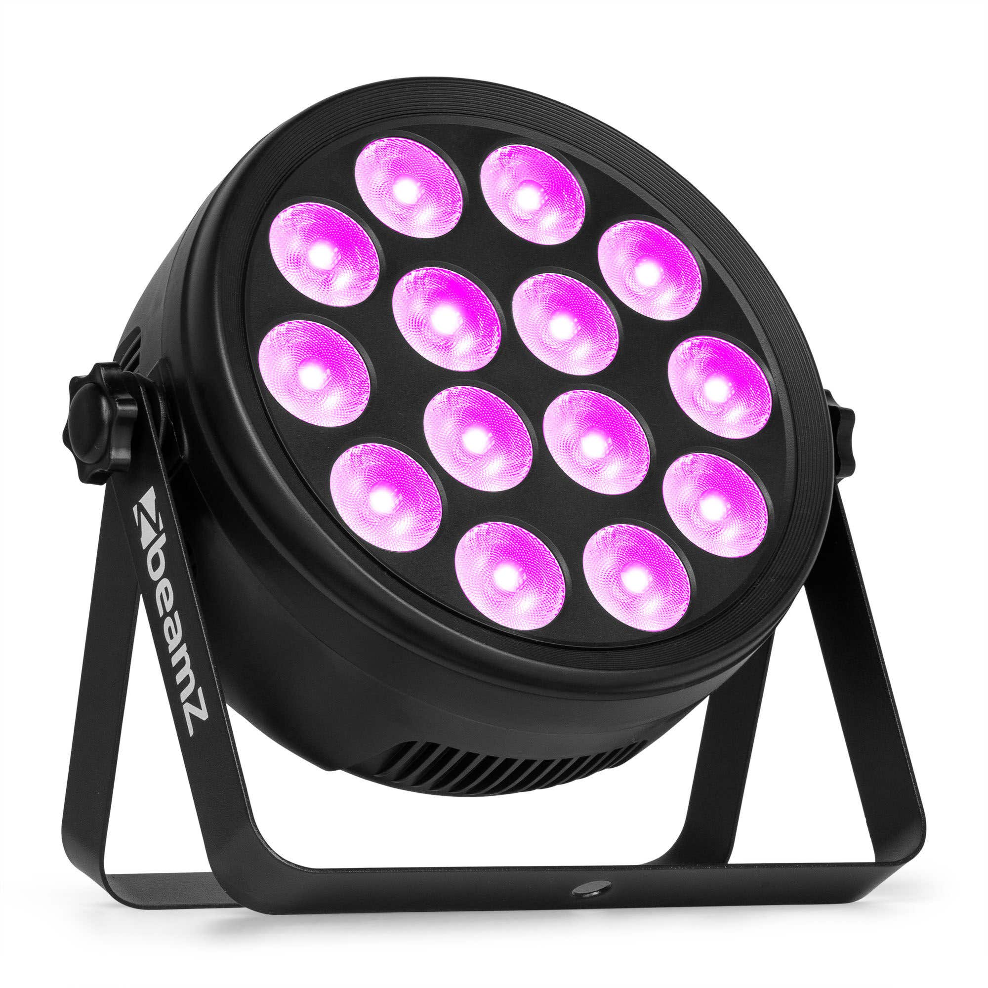 BeamZ BCC145 - FlatPAR LED RGBW 14x 4W Extra Plat avec Télécommande - Projecteur PAR LED Compact Slim pour DJ et Soirées