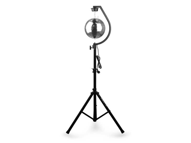 Support Motorisé Fuzzix MBS30 Pour Boule à Facettes 30 Cm – Rotation 3 Tr/min, Fixation Pied D’Enceinte, Effet Disco Parfait
