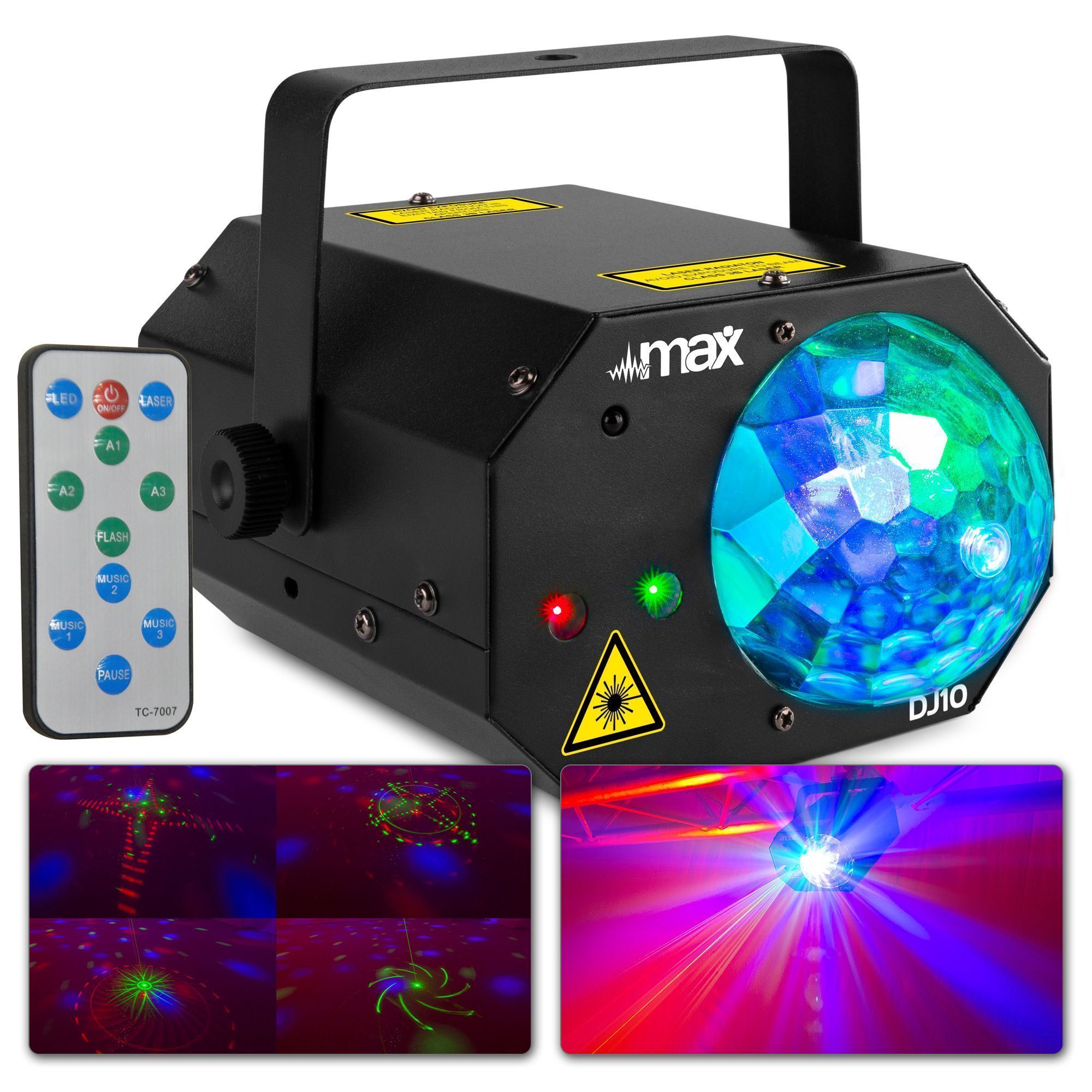 Beamz MAX DJ10 Jeu de lumière - Jelly Moon 3x LED RVB avec laser 
