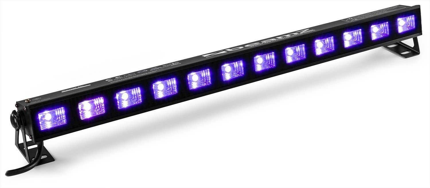 BeamZ BUVW123 - Barre LED, 12 LED UV x 3W, Blanc Chaud pour Effet Wash, Puissance de 40W