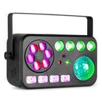 Projecteur Lumière DJ Fuzzix Stellar1 - Effets Derby, Gobo Rotatif Et Stroboscope - Télécommande Incluse