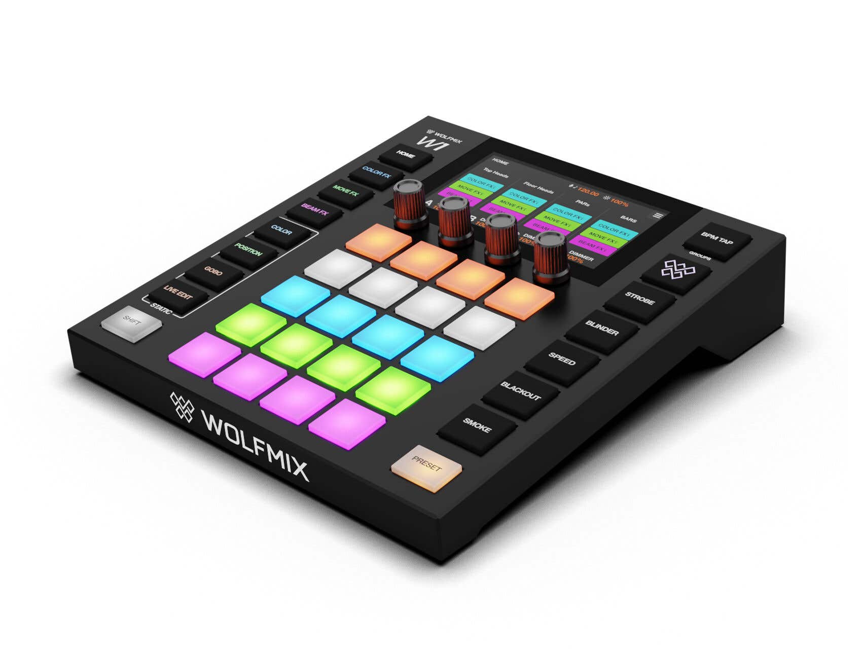 Wolfmix W1 MK2 - Contrôleur DMX autonome jusqu’à 4 univers - Gestion lumière pour événements & installations pro