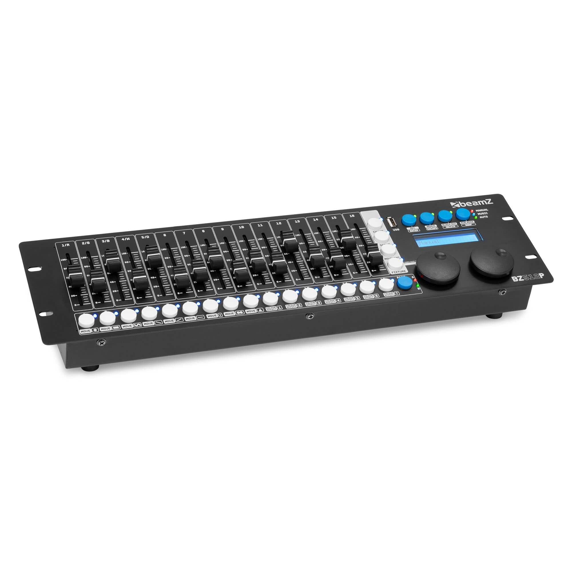 BeamZ BZ512P – Contrôleur DMX 512 Canaux 28 Appareils avec 16 Faders