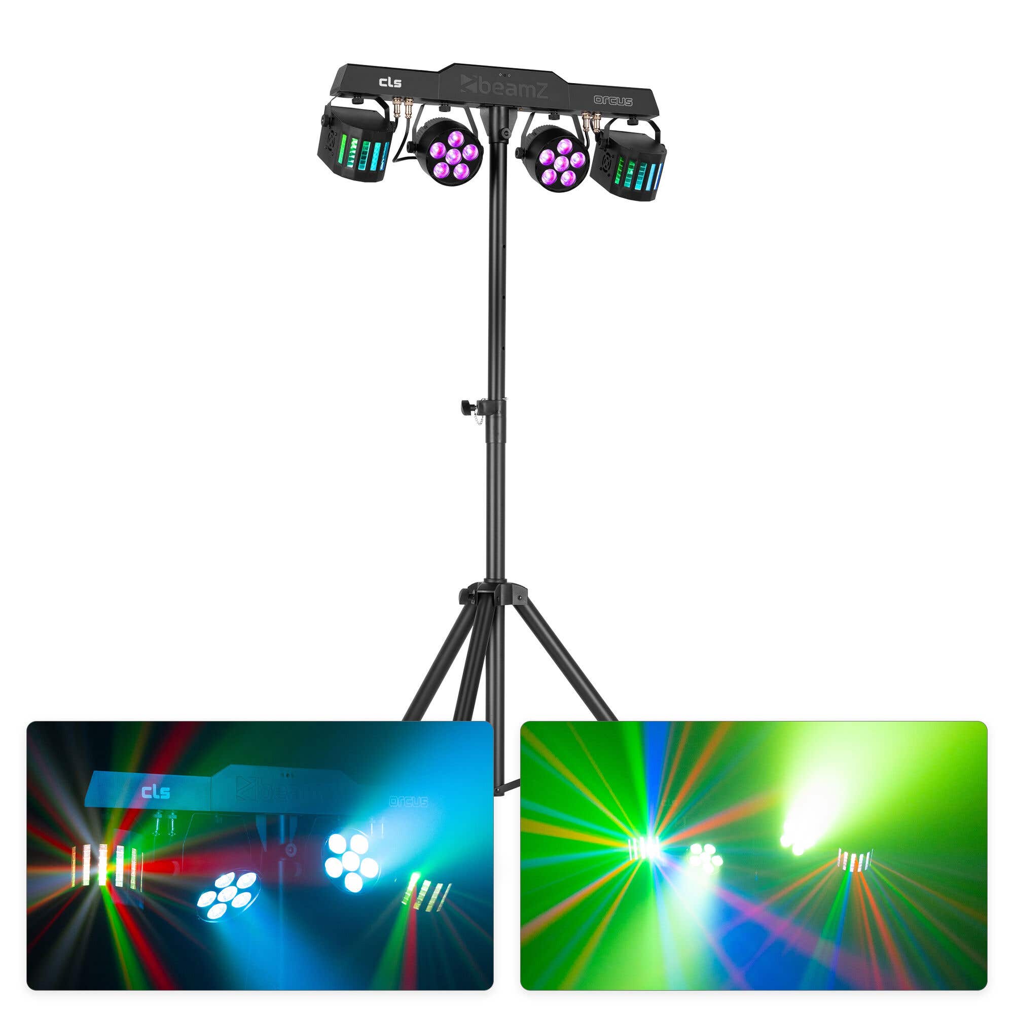 BeamZ CLS Orcus Party Bar Jeu de Lumière 4 Effets avec Télécommande et Pied