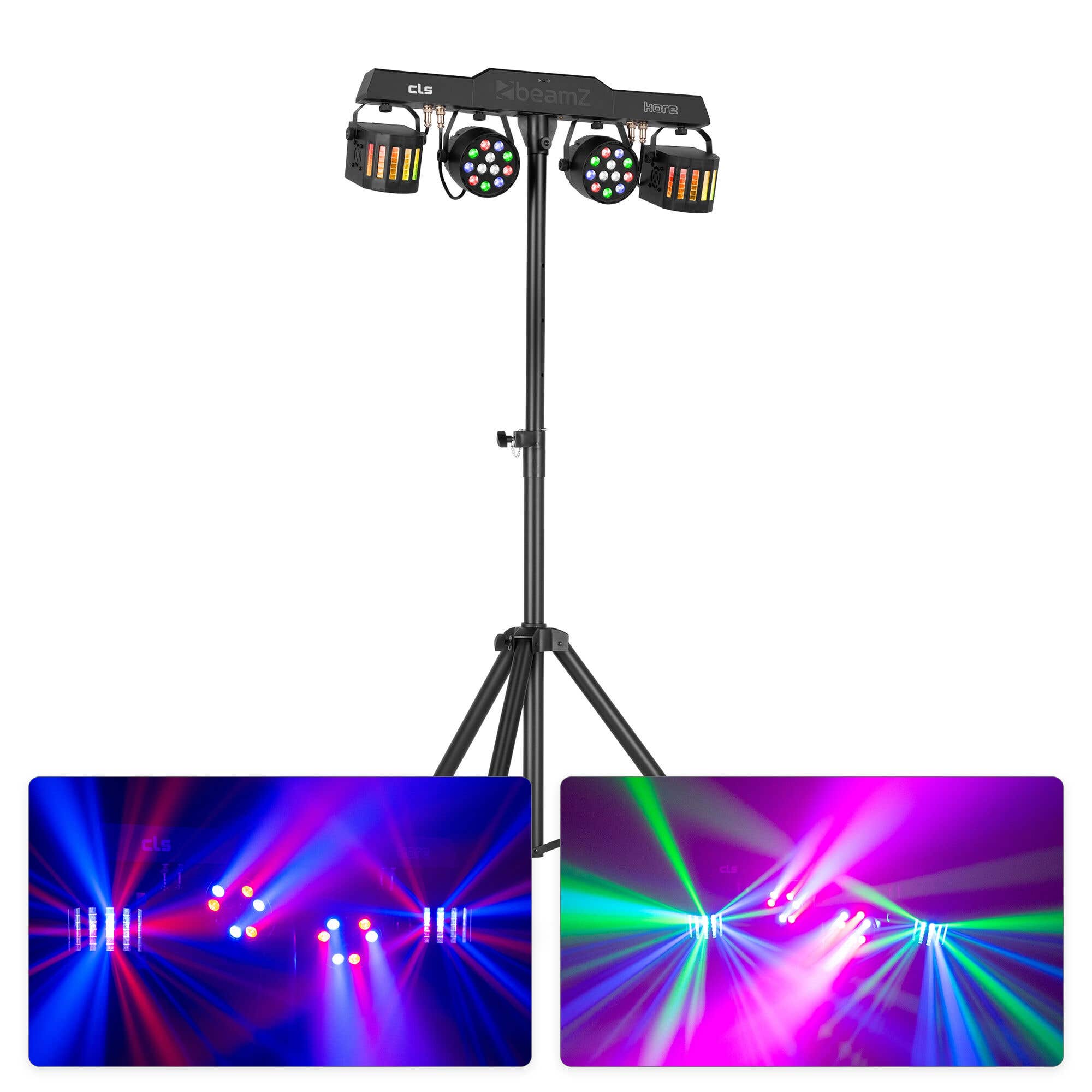 BeamZ CLS Kore Party Bar Jeu de Lumière 4 Effets avec Pied