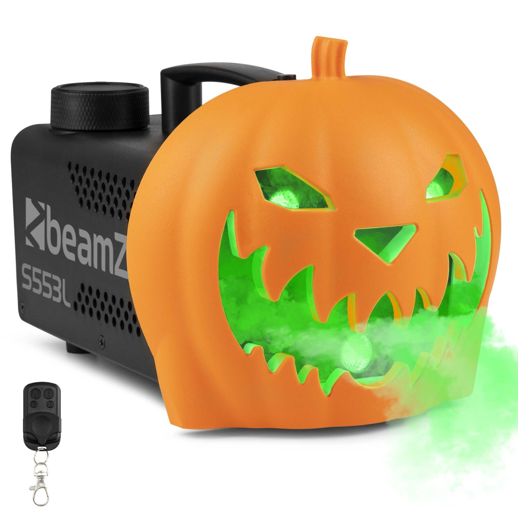 Machine à Fumée Citrouille BeamZ - Édition Spéciale Halloween - avec Rires Diaboliques et Effets Lumineux