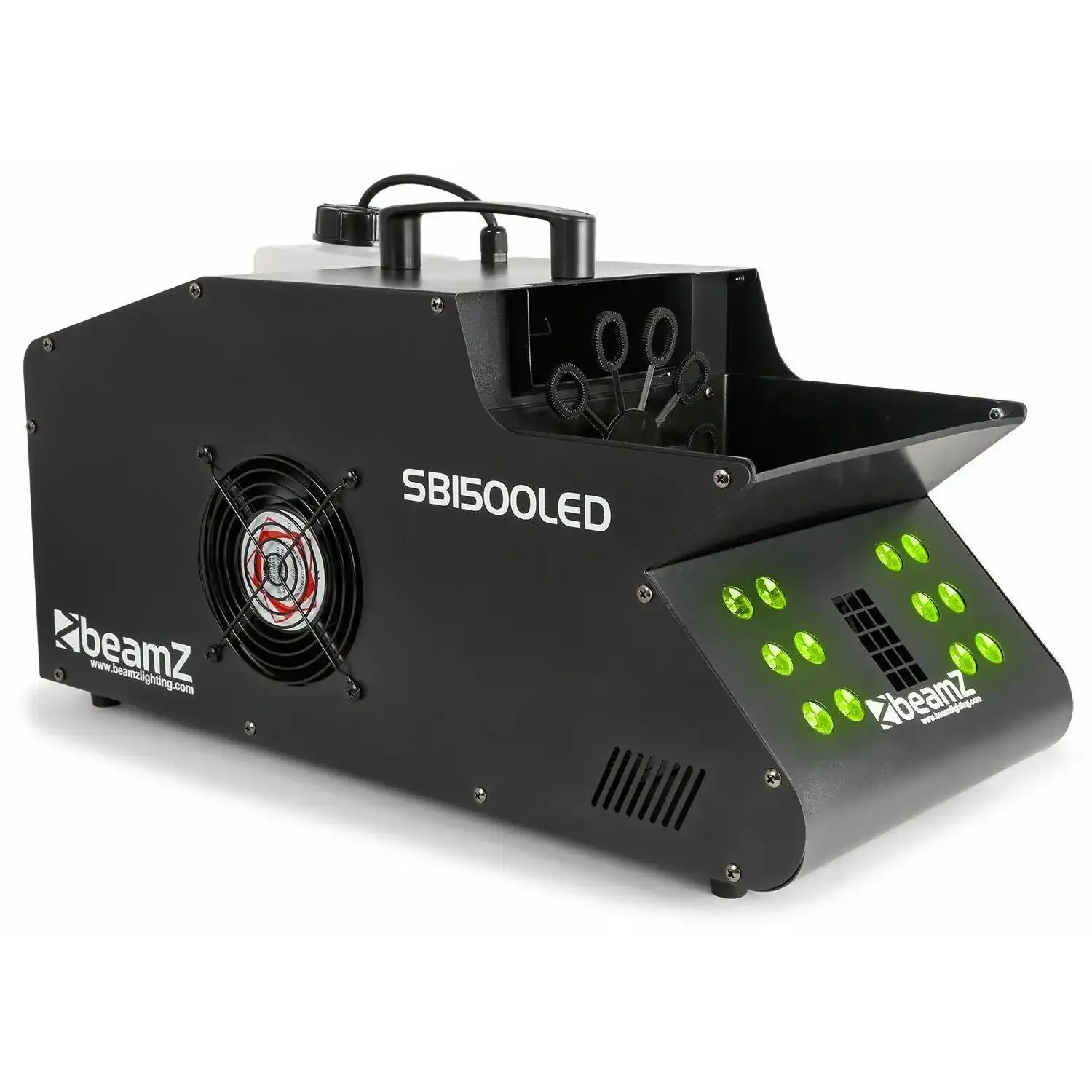 Machine à Fumée Et Bulles BeamZ SB1500LED 1500W - 12 LED RGB - Réservoir 1.35L - Télécommande - Pour Soirées