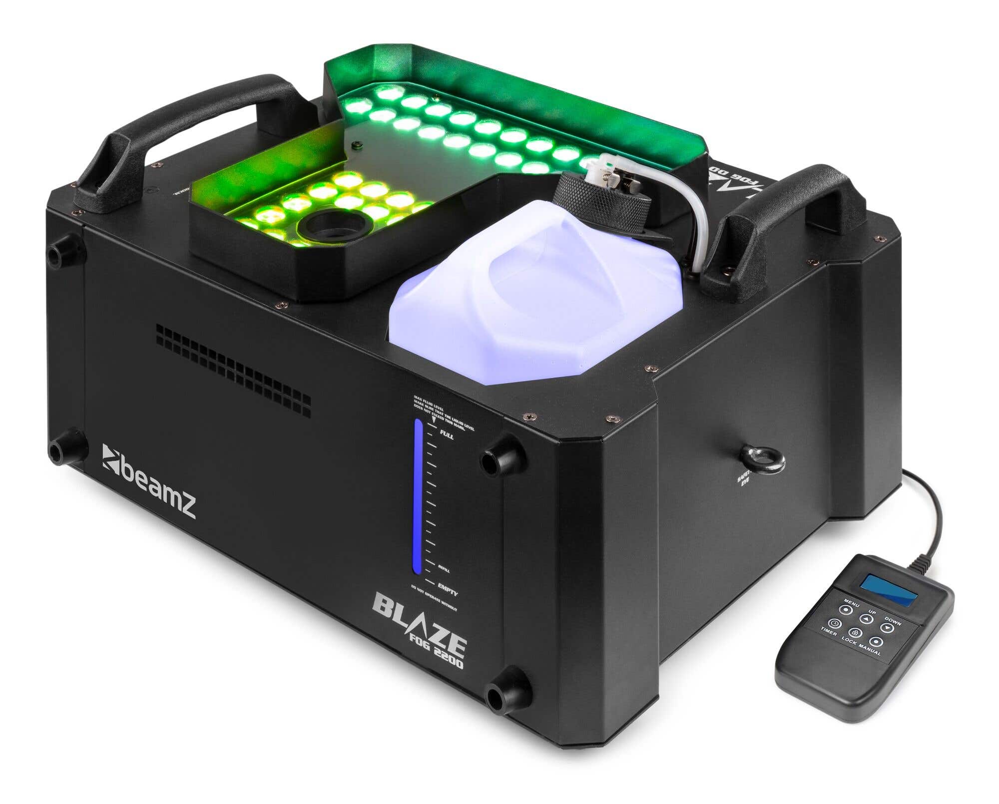 BeamZ Professional BLAZE2200 - Machine à Fumée Verticale et Horizontale RGB - 2200 Watts