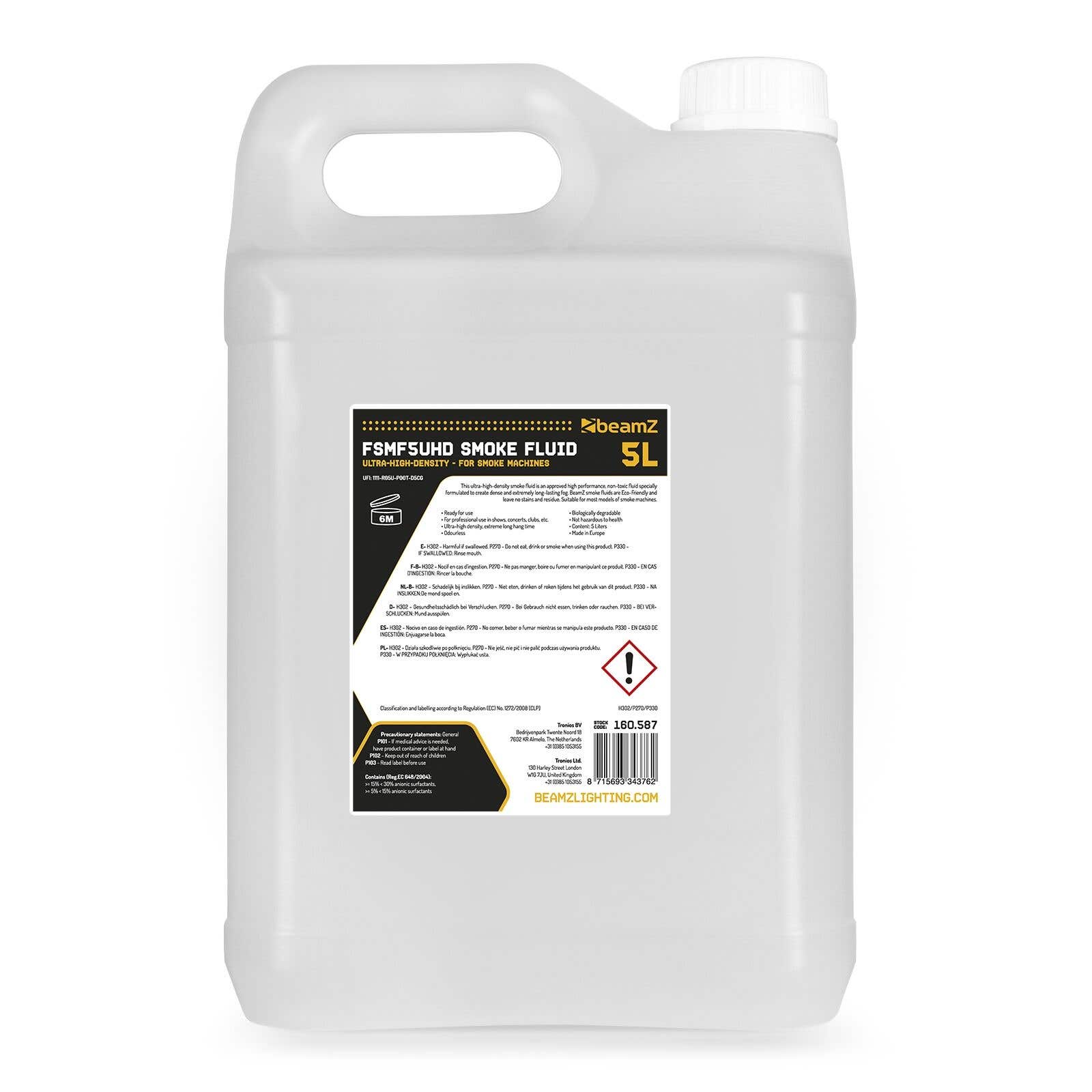 BeamZ FSMF5UHD Liquide de Machine à Fumée Ultra Haute Densité – 5 Litres