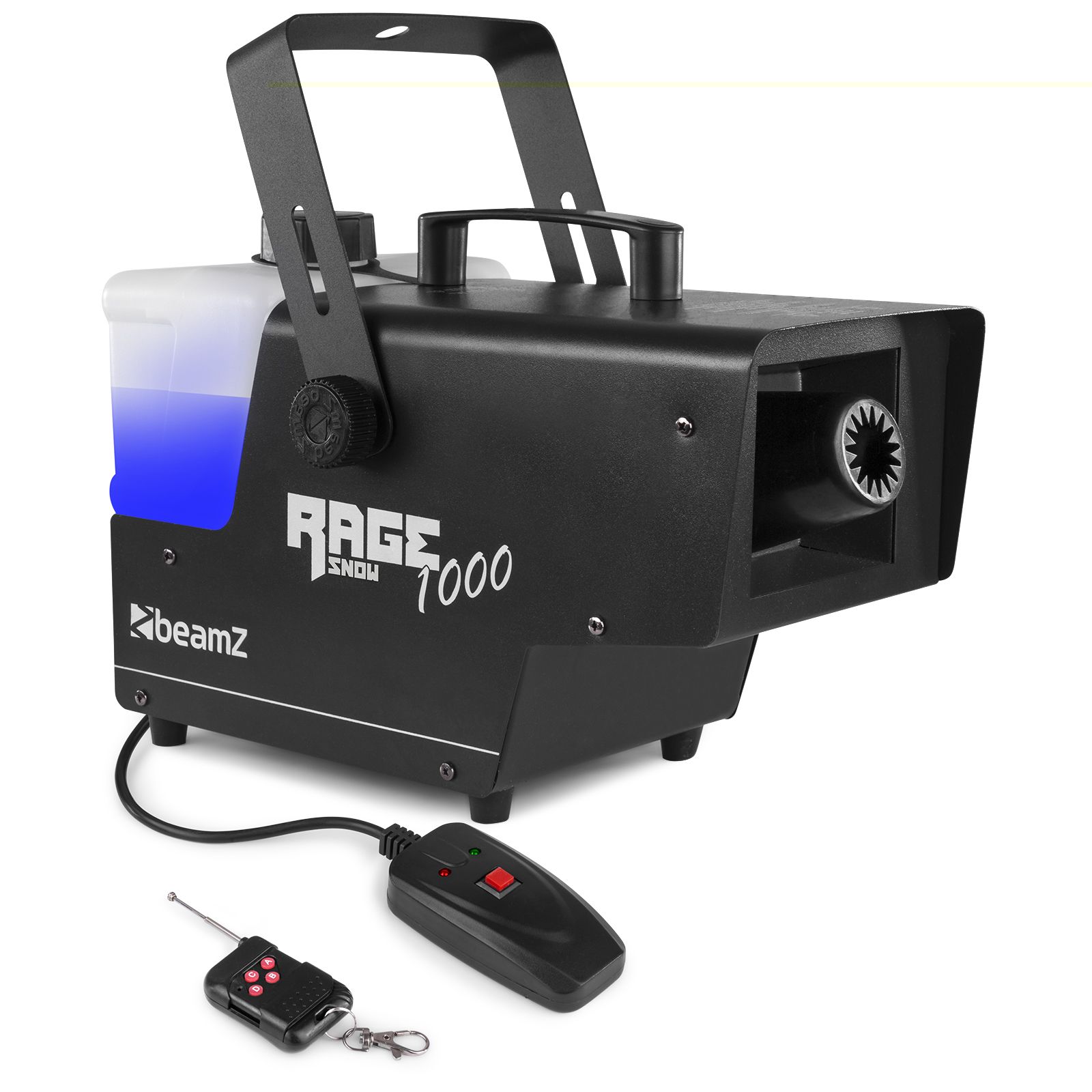 BeamZ Rage 1000 - Machine à neige avec contrôleur sans fil, 1000W, réservoir de 2000 ml 