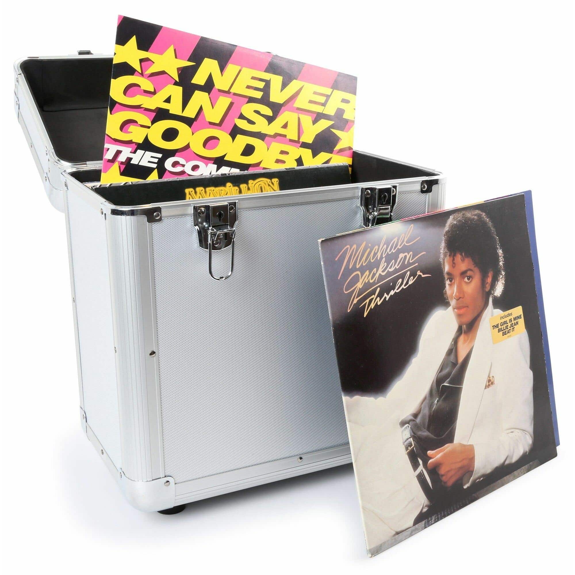 Power Dynamics RC80 - Valise Vinyles 24 x 35 x 39,5cm - Argent. Disponible chez Sono Matériel - Vue 1