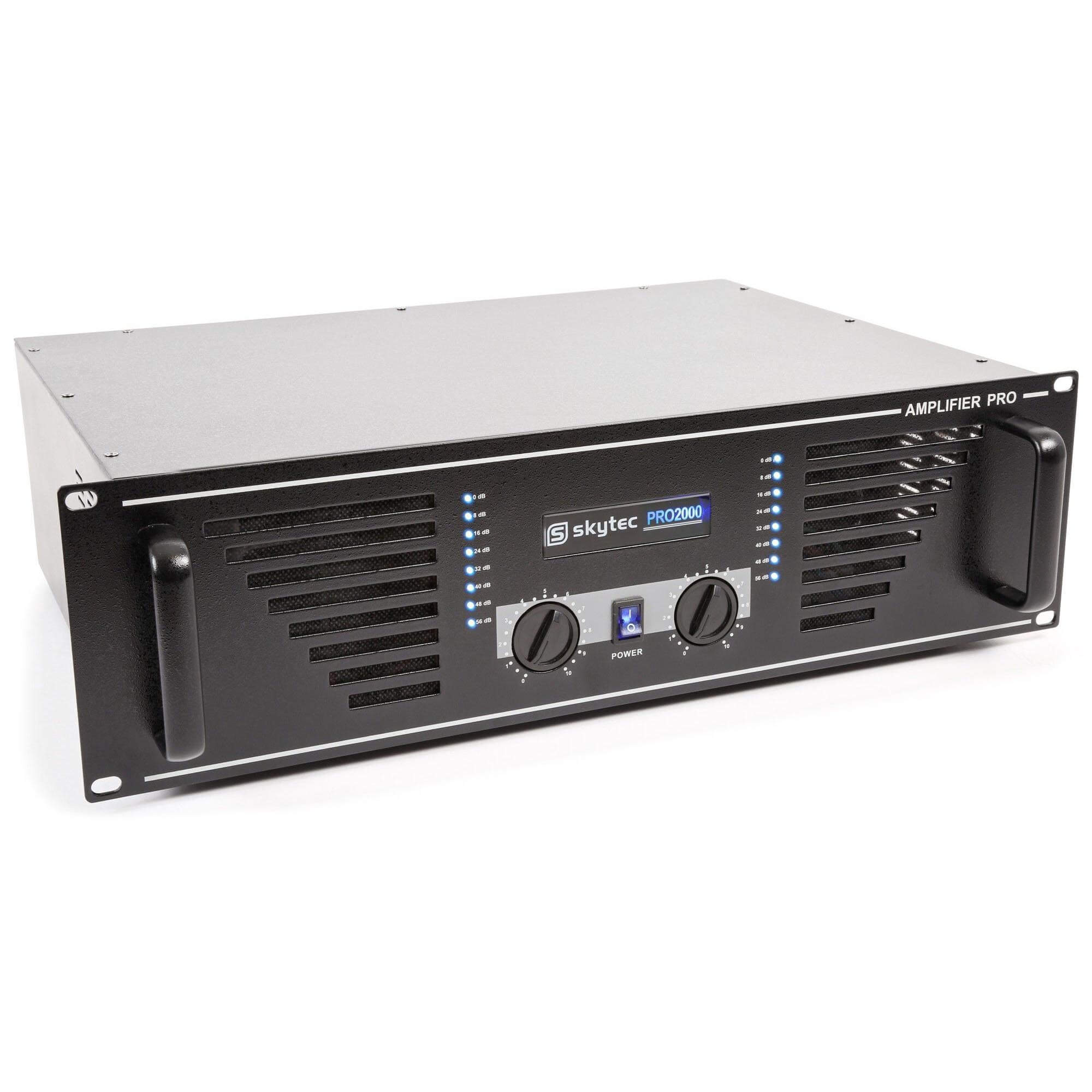 SkyTec 2000B - Amplificateur Professionnel, 2x 2000W - Noir