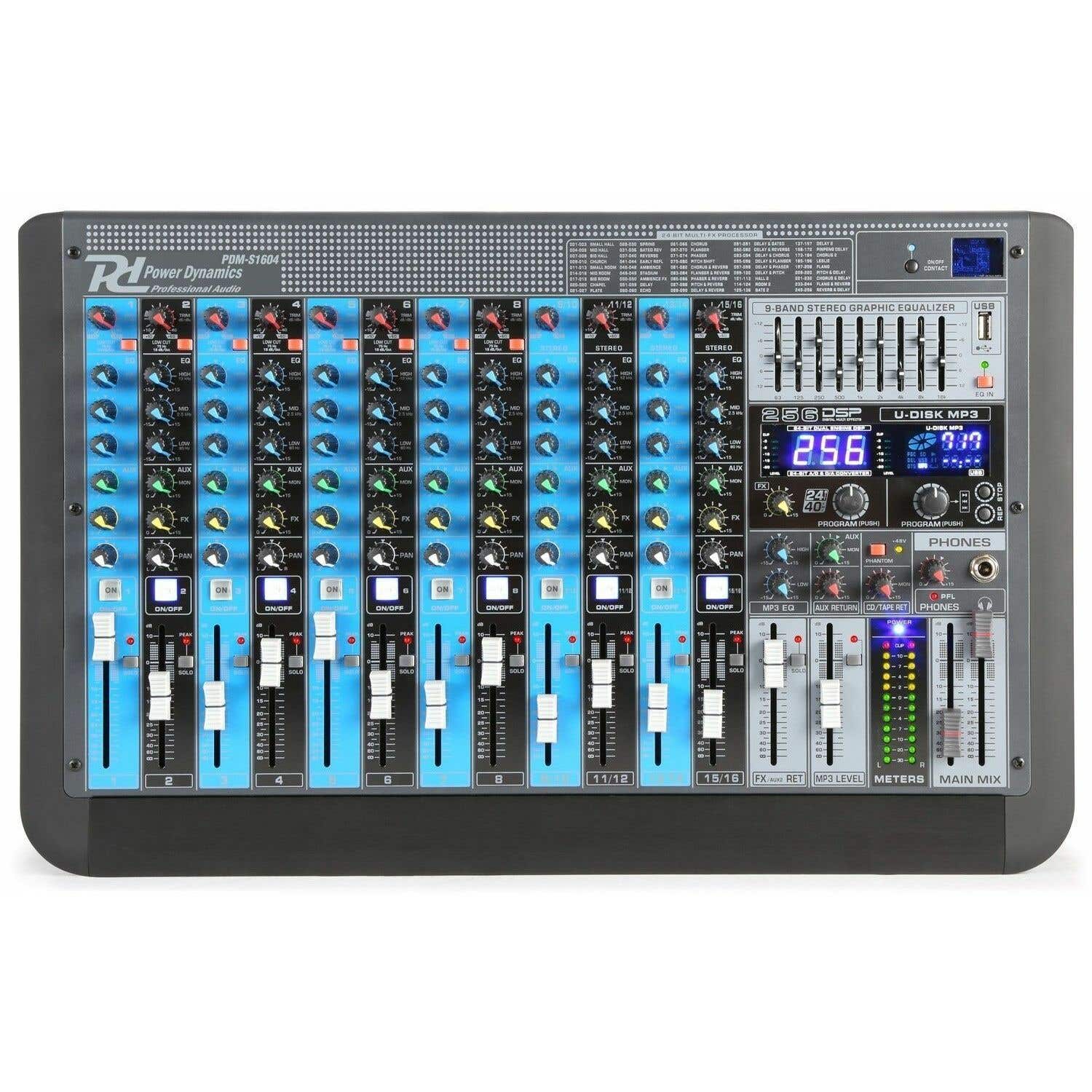 Power Dynamics PDM-S1604 - Console de Mixage Professionnelle Analogique DSP - 16 Canaux