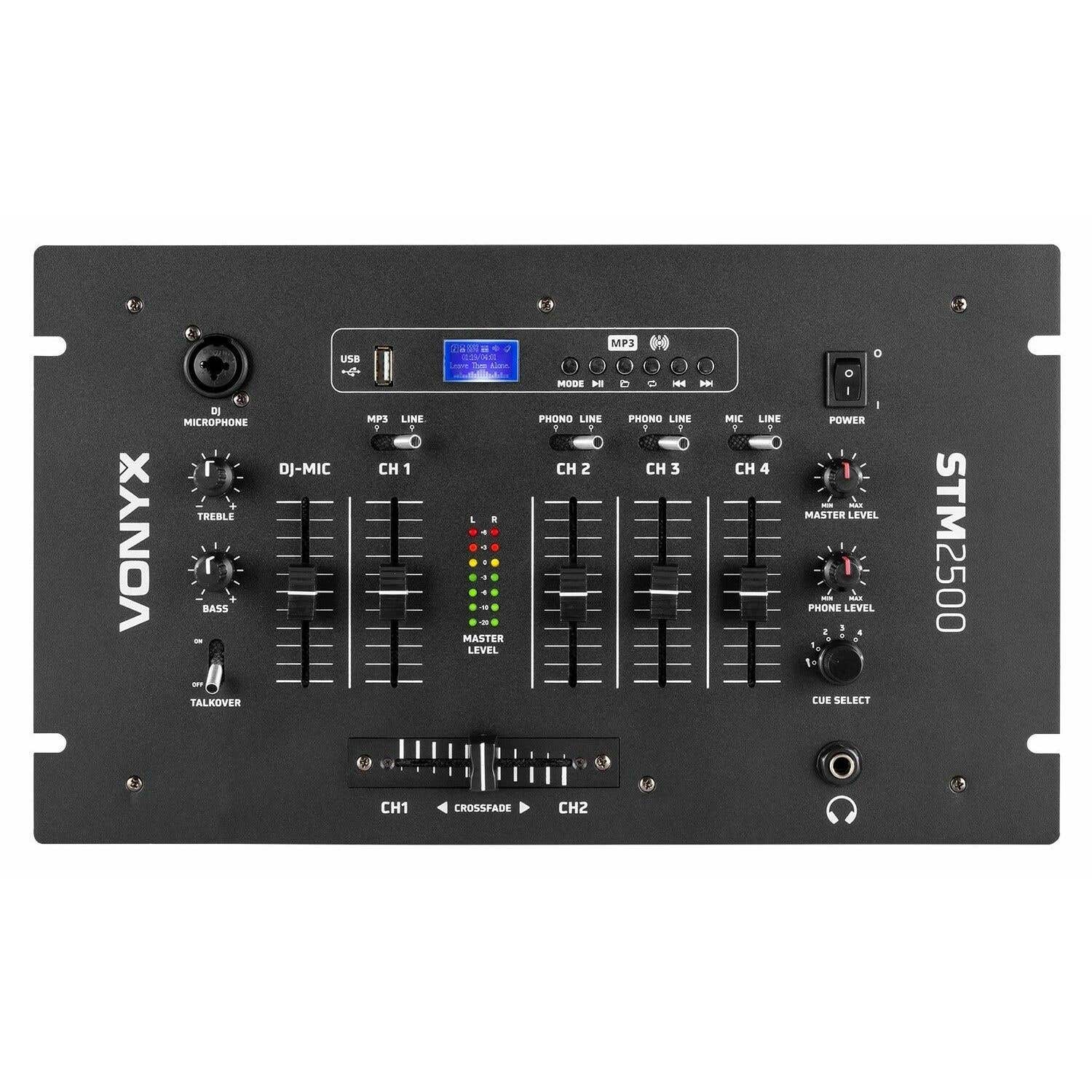 Vonyx STM2500 Mengpaneel 5 kanaals met USB, MP3 speler en Bluetooth