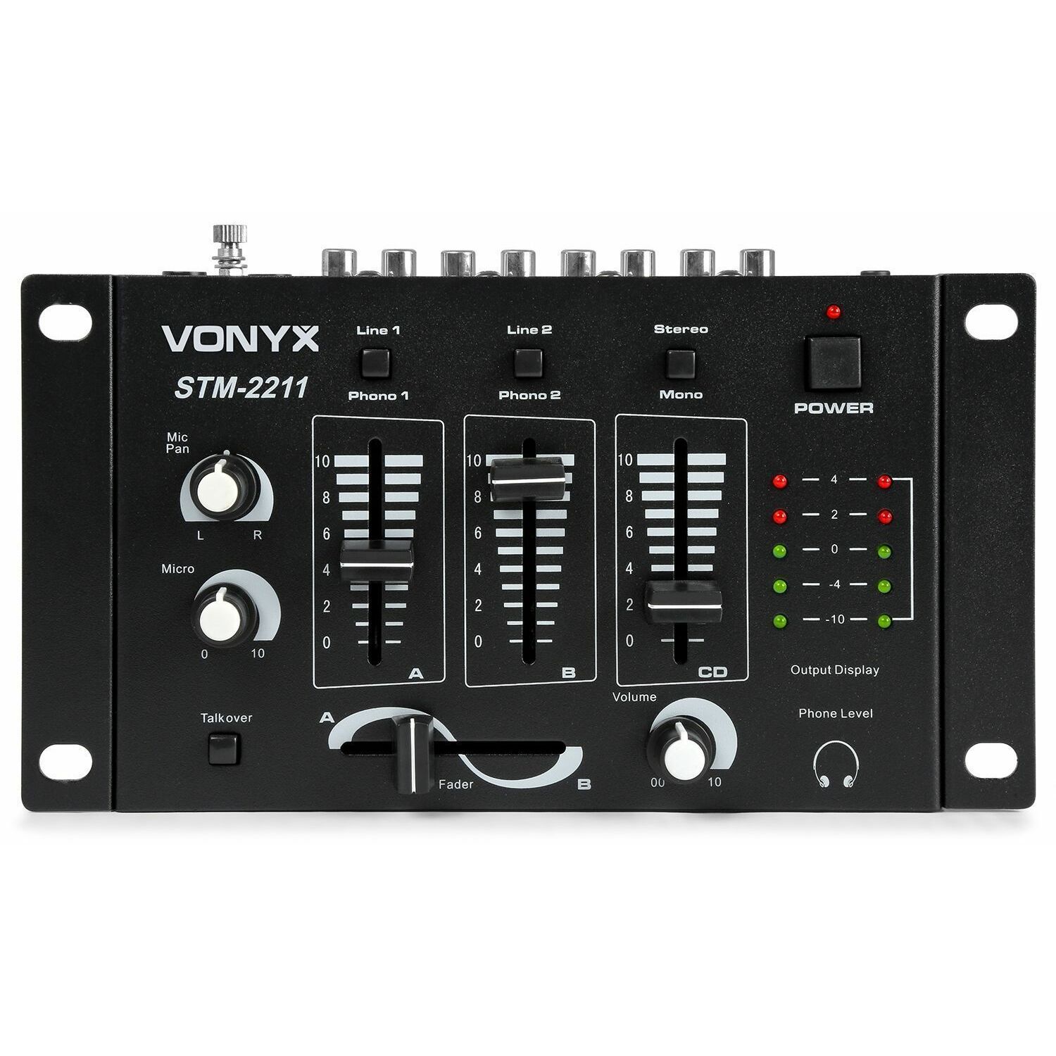 Vonyx STM-2211B - Table de Mixage 4 Canaux, 3 Canaux Mono/Stéréo Commutables