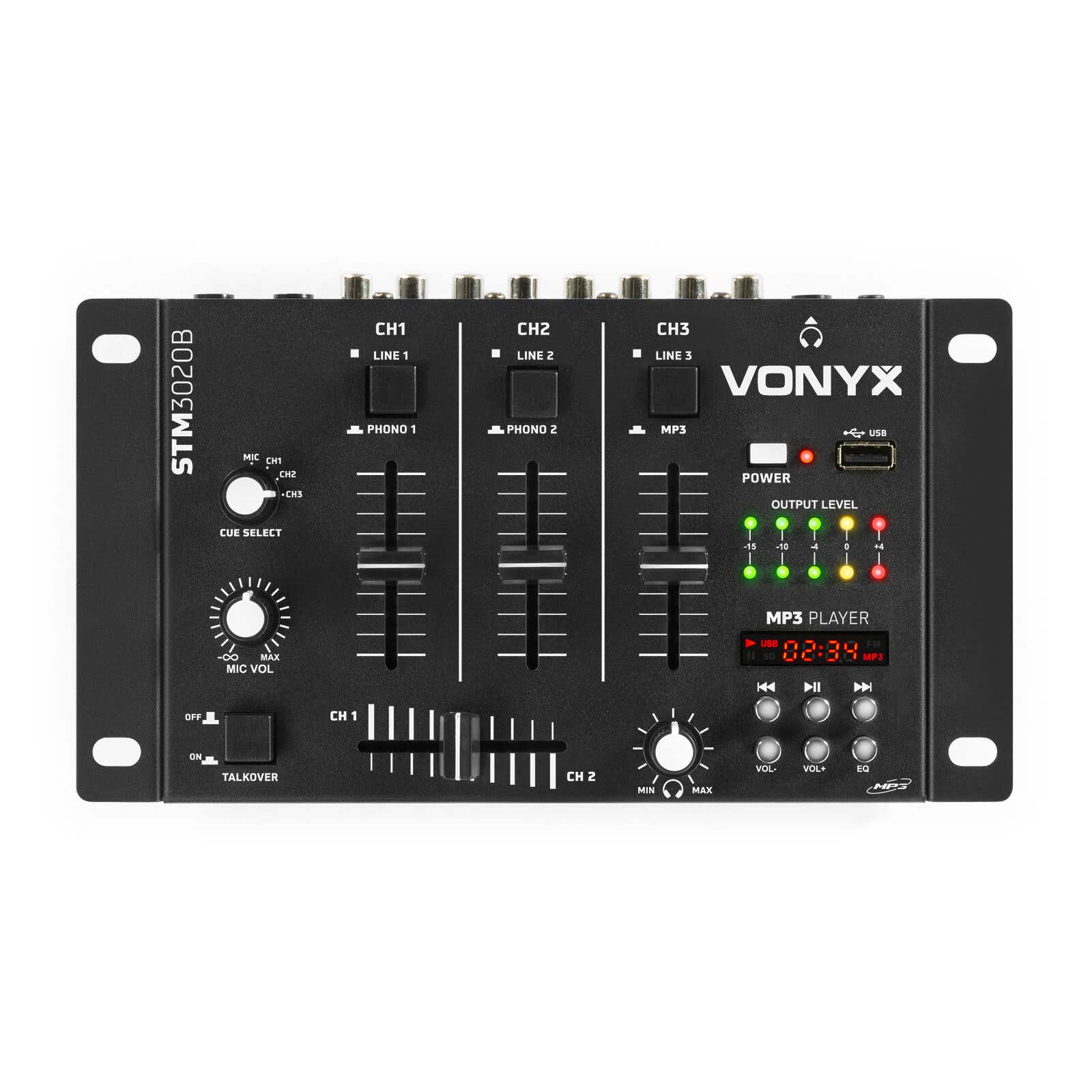 SkyTec STM-3020B - Table de Mixage 6 Canaux, Port USB, 3 Canaux Commutables