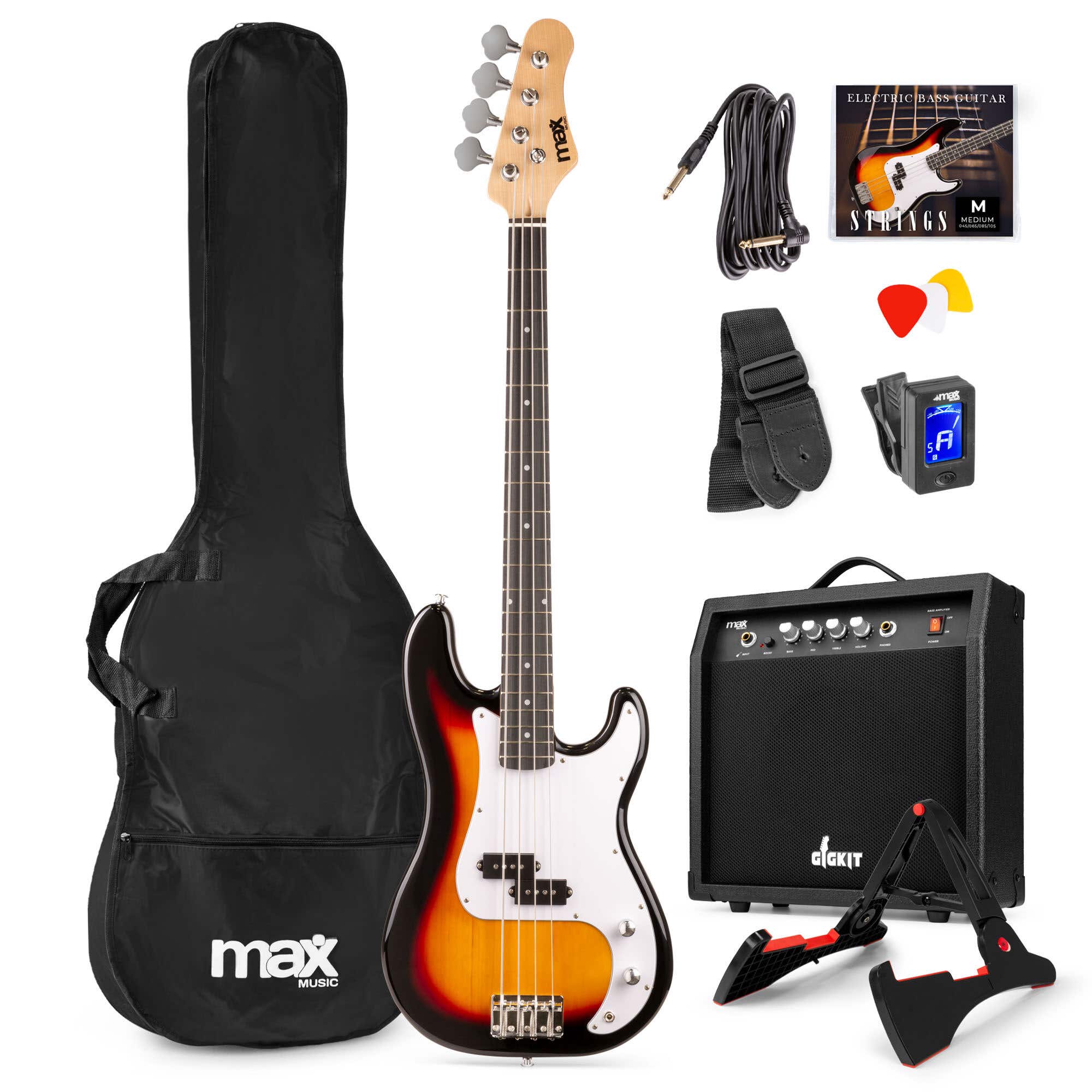 Max GigKit - Basse Électrique Pack Débutant Ampli 40 Watts | Sunburst
